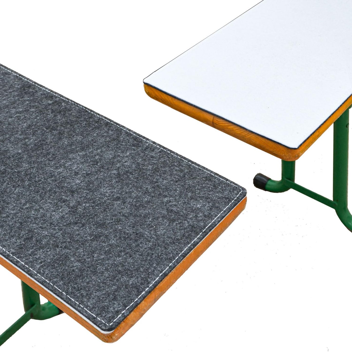 DuneDesign 2er Set: 180 cm Filz Bierbank Polster - 2 cm Dicke Bierbank Kissen zum Wenden - 180x28 Sitzauflagen Bierzeltgarnitur - Sitzpolster für Bierbänke Deko Bierzeltgarnitur Bierbankauflagen Set