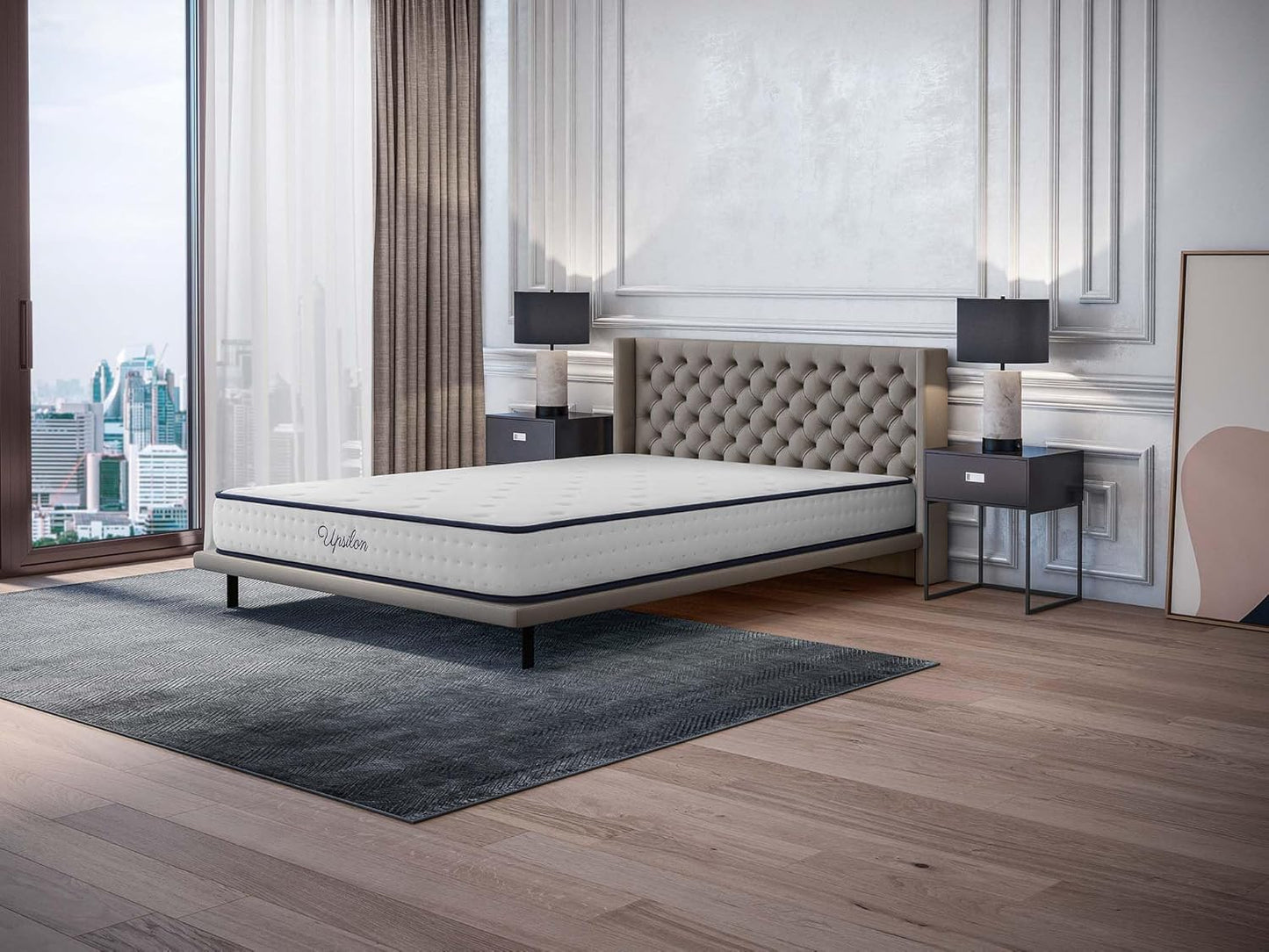 COSMOS - Mattress 180 x 200 cm Upsilon Cold Foam Mattress Hardness H2 - Oeko-Tex Certified - Latex Blue 7-Zone Mattress Height 21 cm - Made in EU