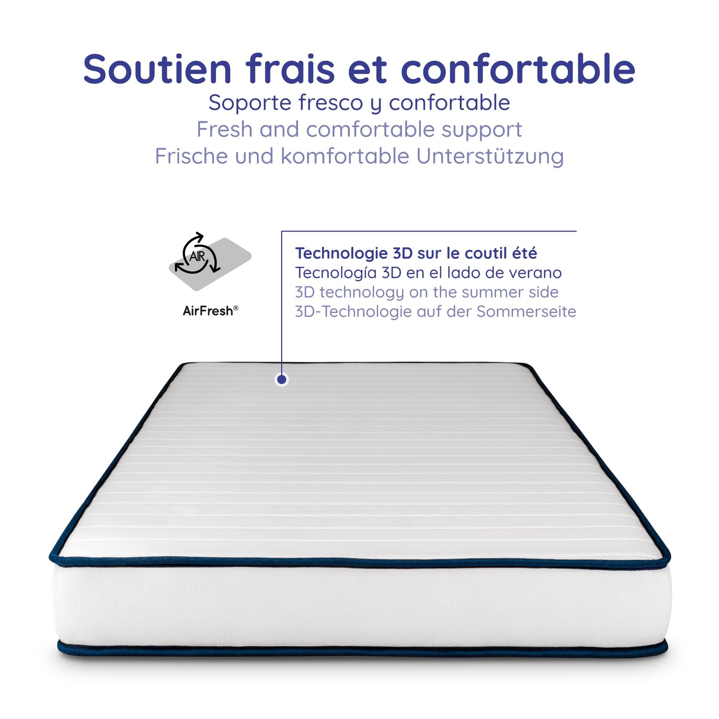 COSMOS - Mattress 180 x 200 cm Upsilon Cold Foam Mattress Hardness H2 - Oeko-Tex Certified - Latex Blue 7-Zone Mattress Height 21 cm - Made in EU