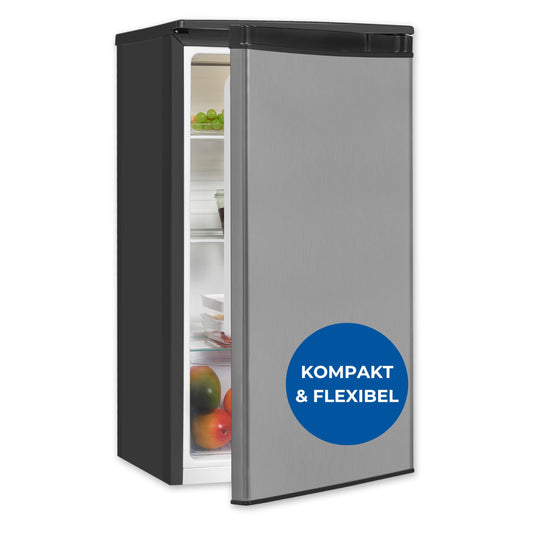 Exquisit KS585-V-091E Full-Room Refrigerator, 75 Litres, Freestanding, Small and Compact, 45 cm Wide, LED Interior Lighting