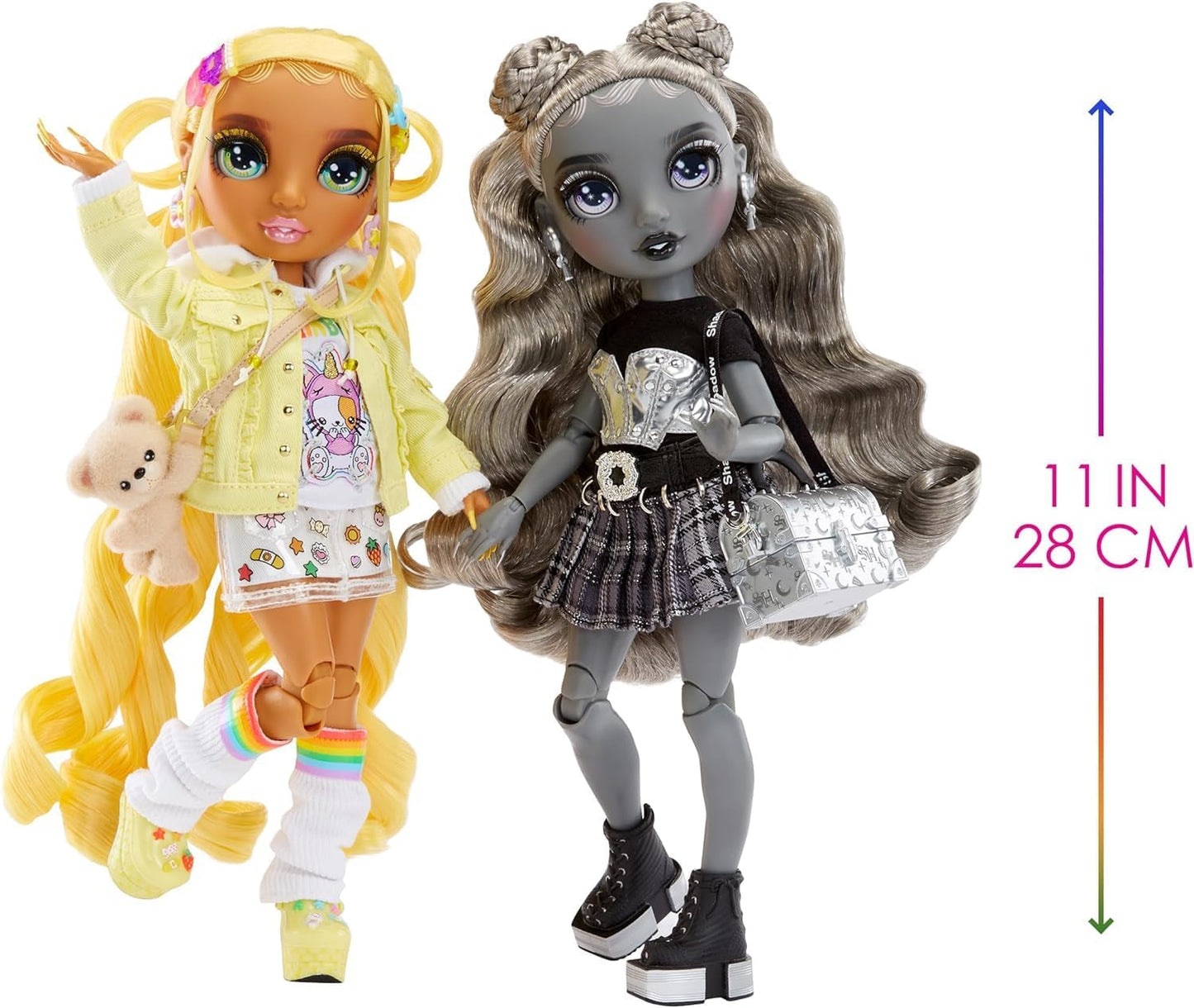 Rainbow High Shadow High Special Editon - Madison Twins Sunny & Luna - 2 Modepuppen mit gelben & grauen Designer-Mix & Match-Outfits mit Accessoires - Für Sammler und Kinder von 4-12 Jahren