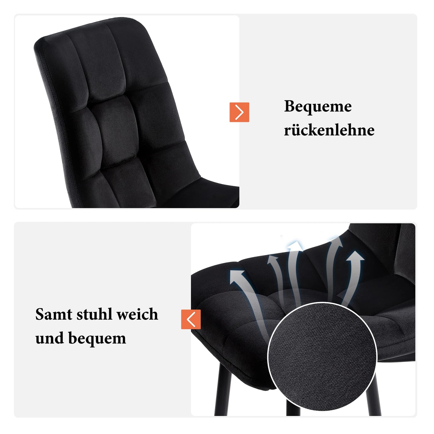 Gegtuon Esstisch mit 4 Stühlen für 4 Personen 140x80 cm, 5 teilig Tisch Rechteckig für Küche, Modern Küchentisch mit Schwarz Tischbeine, Essgruppe für Esszimmer Wohnzimmer, Leinen, Dunkelgrau