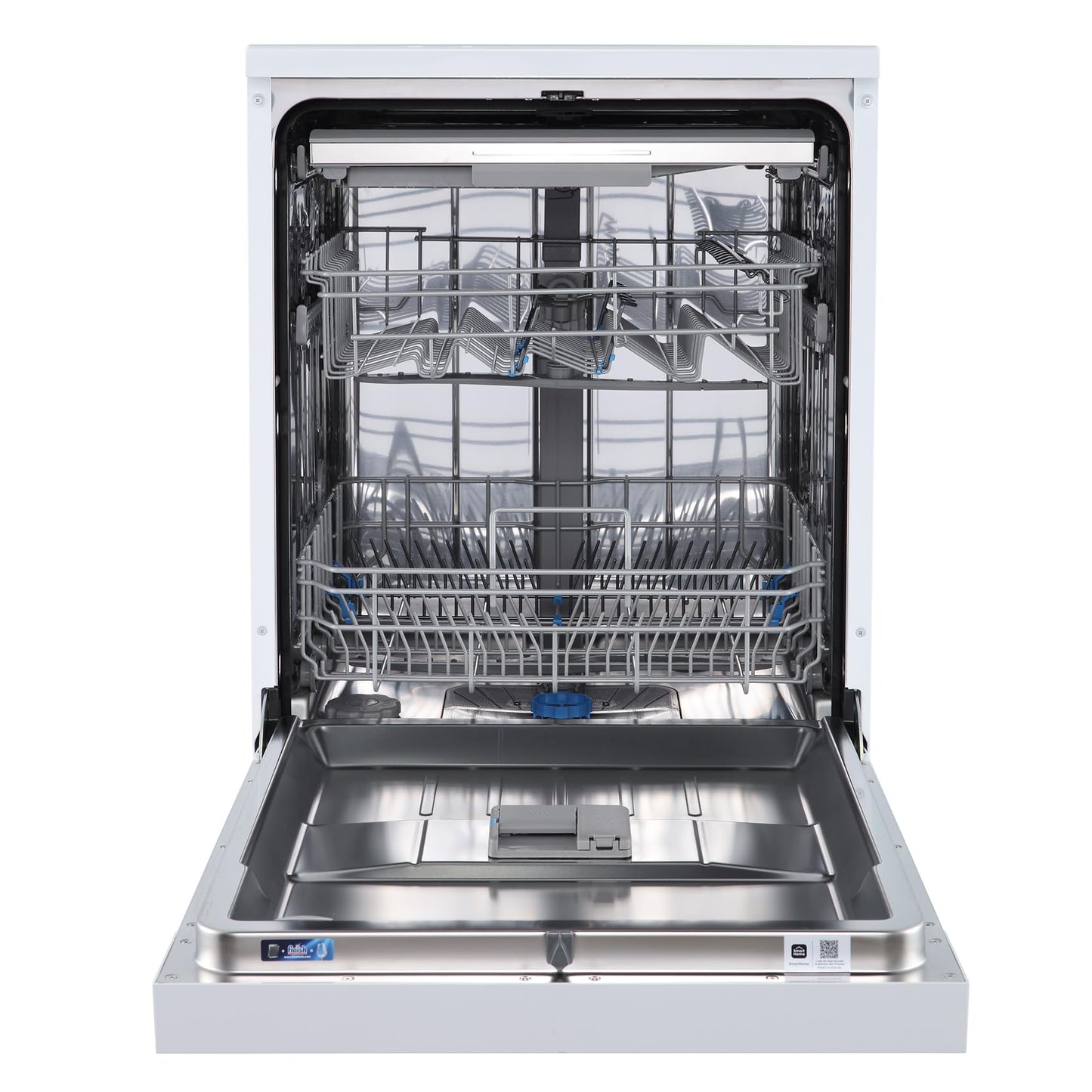 Midea MDWEU1435XSS-W Dishwasher, Integrated, 14 Place Settings, 60 cm, Partially Integrated with WiFi, Extra Drying, 7 Programmes, 47 dB, 0-24 Hours Start Time Delay, Stainless Steel