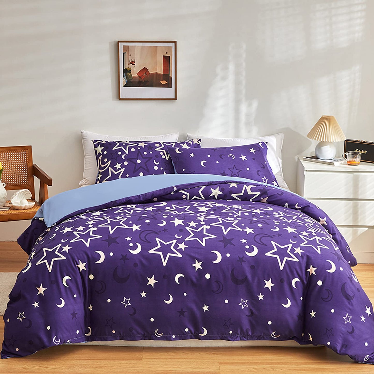 GETIYA Cartoon Hearts Bed Linen, 135 x 200 cm, Girls'/Women’s/Children’s Bed Linen, Pink Hearts Pattern, Duvet Cover, Microfibre, Duvet Cover, Light Pink, with Zip and Pillowcase, 80 x 80 cm