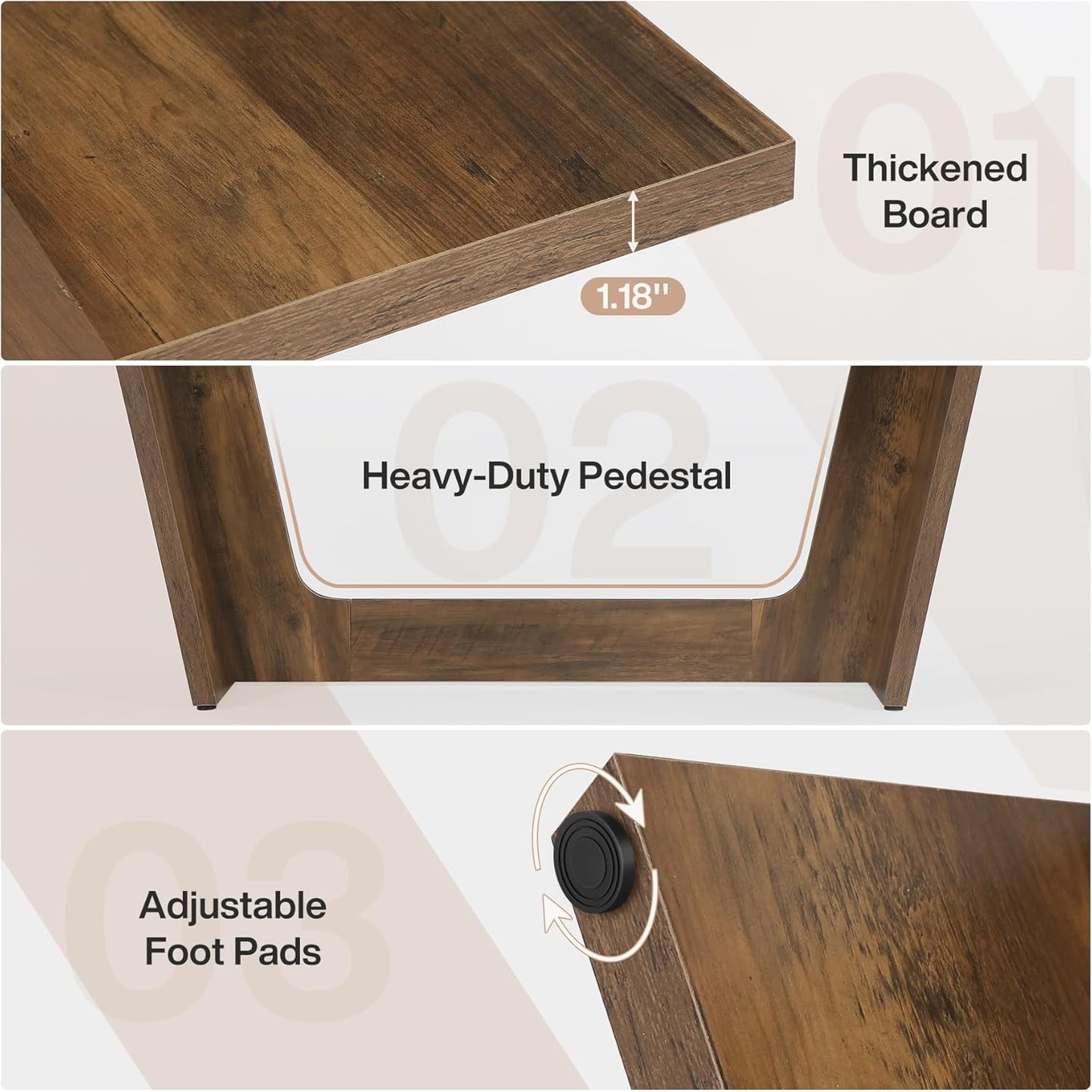 Tribesigns Computer Desk, 180 x 79 x 75 cm, Large Desk, PC Table, Office Table, Work Table, Dining Table, Office Furniture, Computer Desk, Conference Table for Home Office, Rustic Brown