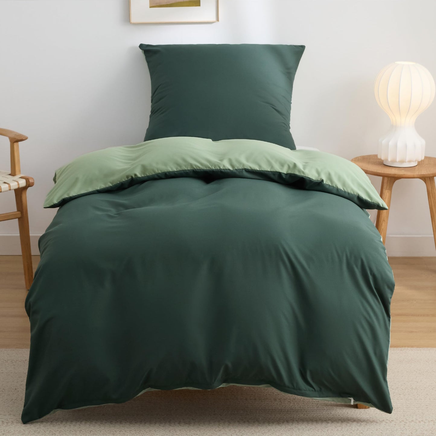 Bedsure Bed Linen 135 x 200 cm, 4-Piece Anthracite Bed Linen, 2 Duvet Covers 135 x 200 cm and 2 Pillowcases 80 x 80 cm, Oeko-Tex Bed Linen Sets, Polyester Microfibre with Zip