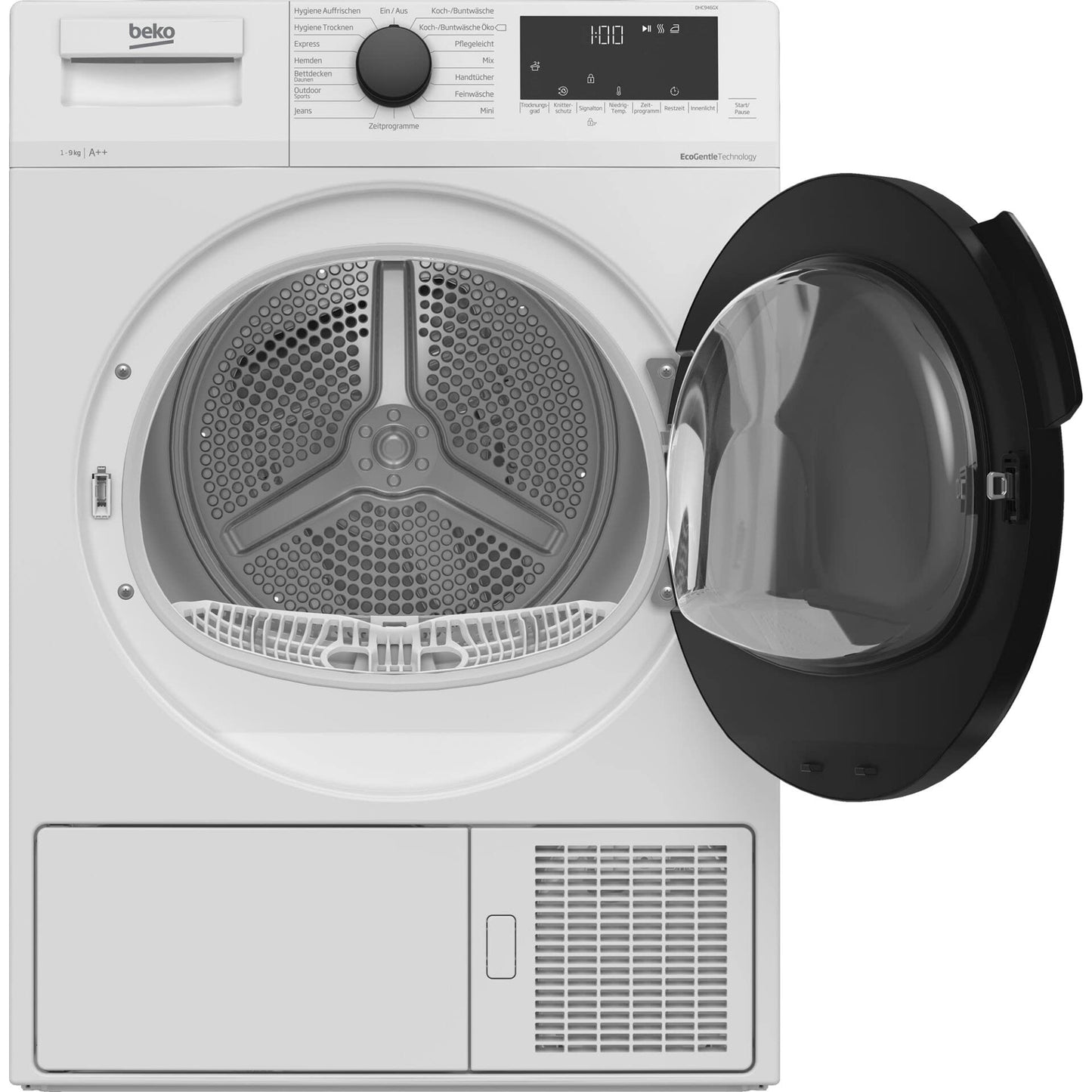 Beko DHC946GX Tumble Dryer with Heat Pump Technology, Stainless Steel Drum, 9 kg, A++, Hygienic Drying & Hygiene Refresh, White