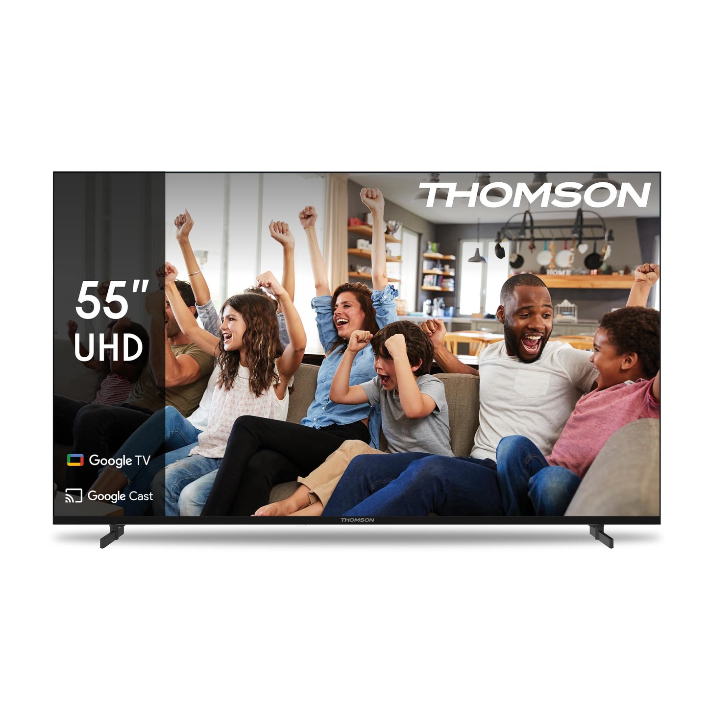 THOMSON 55QG6C14 QLED Plus Google Smart TV, Wi-Fi, Dolby Audio, Built-in Front Speaker, Bluetooth 5.1, Triple Tuner (Cable/Satellite/Antenna), HDMI, CI+, A+ Panel