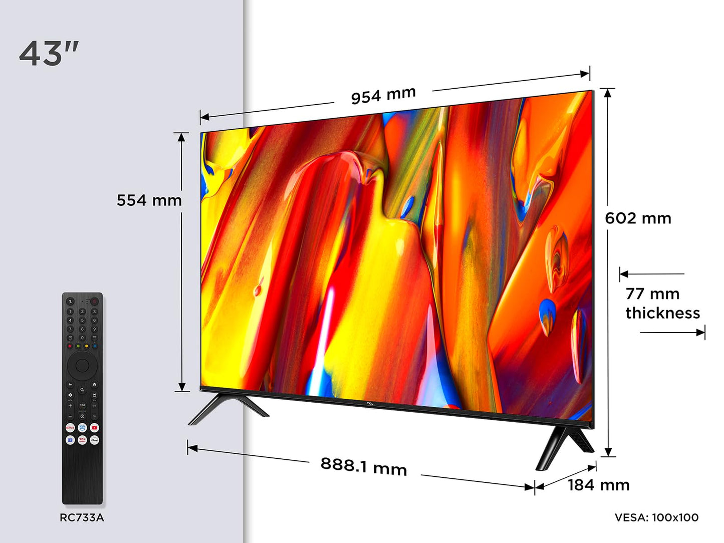 TCL 50V6C 50 Zoll Direct LED TV, 4K HDR Fernseher, Smart TV mithilfe von Google TV (Dolby Audio, Motion Clarity, Kompatibel mit Google Assistant & Alexa)