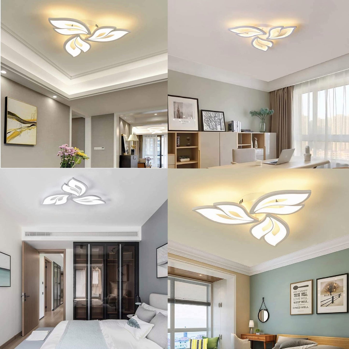 LED Deckenleuchte Dimmbar, 40W-80W Deckenlampe LED Wohnzimmerlampe mit Fernbedienung APP Farbwechsel - Moderne Wohnzimmerlampe Deckenleuchte Energie Sparen Dimming Deckenbeleuchtung Schlafzimmerlampe