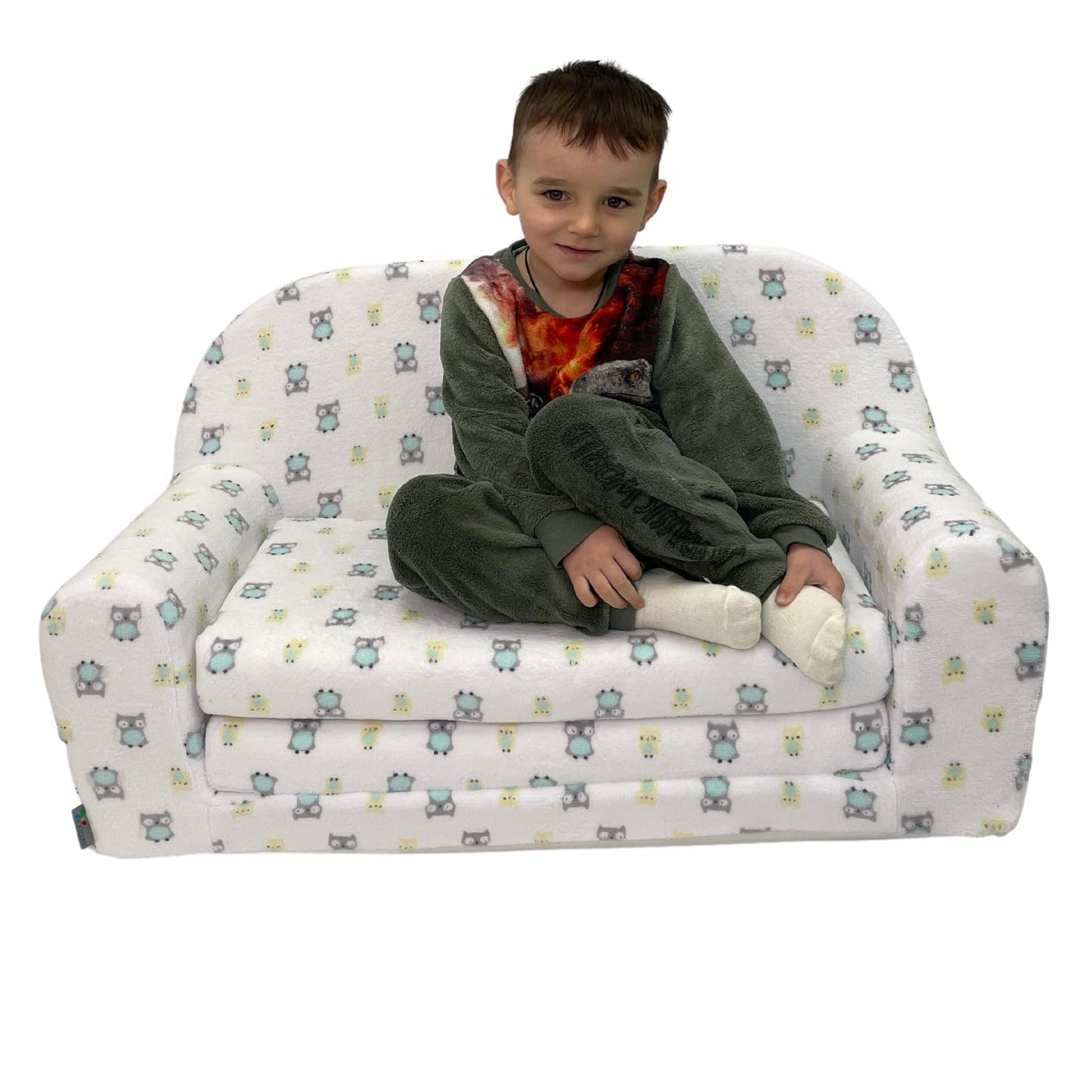FORTISLINE Children's Sofa Mini Foldable 40 x 78 x 45 cm - Children's Sofa for Children 2-in-1 - Children's Couch Foldable - Foam Sofa Bed - Removable Cover - Many Designs