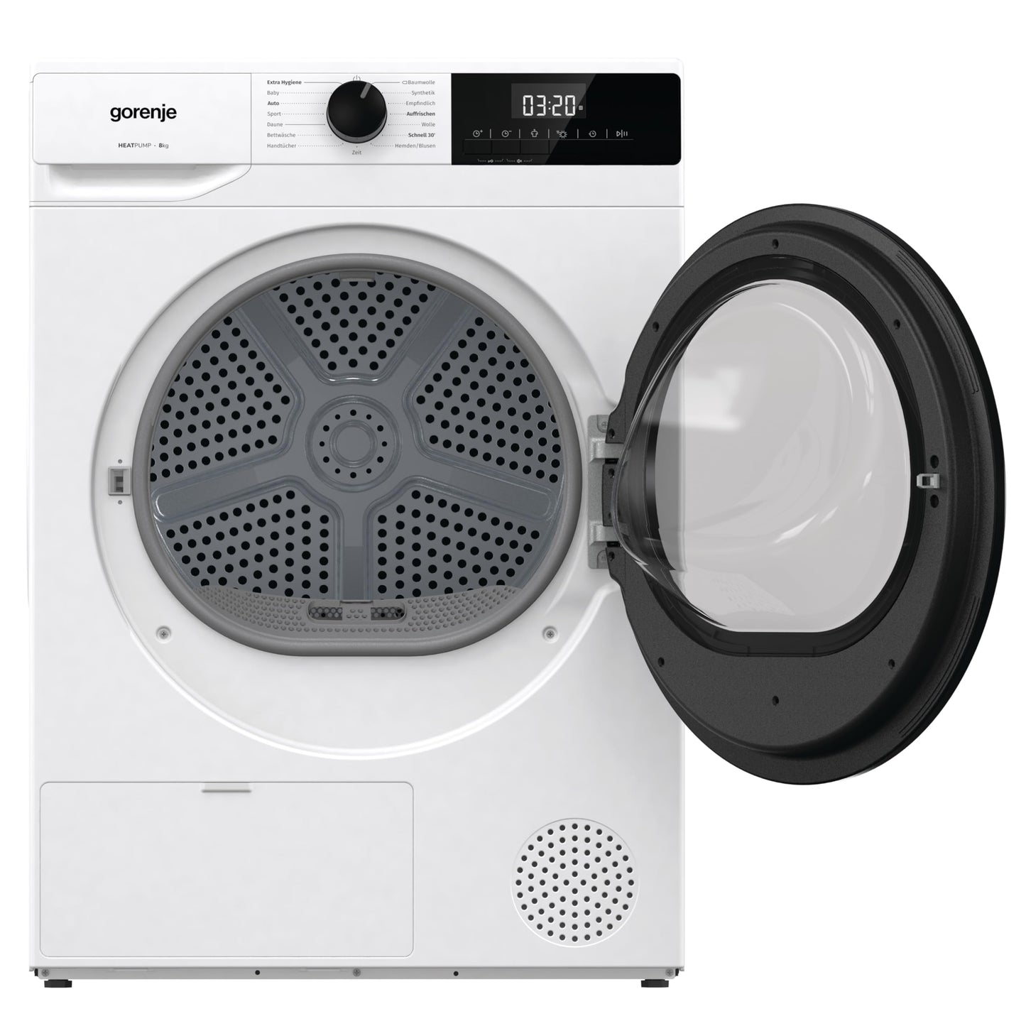Gorenje DPNE82/GN Trockner/Kondensation mit Wärmepumpe / 8kg / 16 Programme/WIFI/Made in Europe/WaveActive Trommel/TwinAir/Feuchtesensor/Naturedry/LED Display/EEK: A++