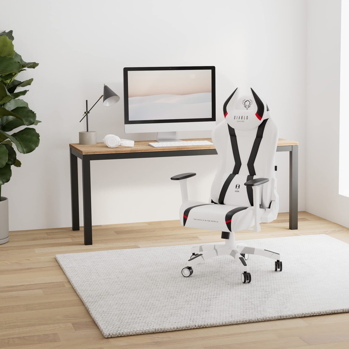 Diablo X-Horn Gaming Office Chair Desk Chair 3D Armrests Ergonomic Design Neck / Lumbar Cushion Imitation Leather Rocker Function