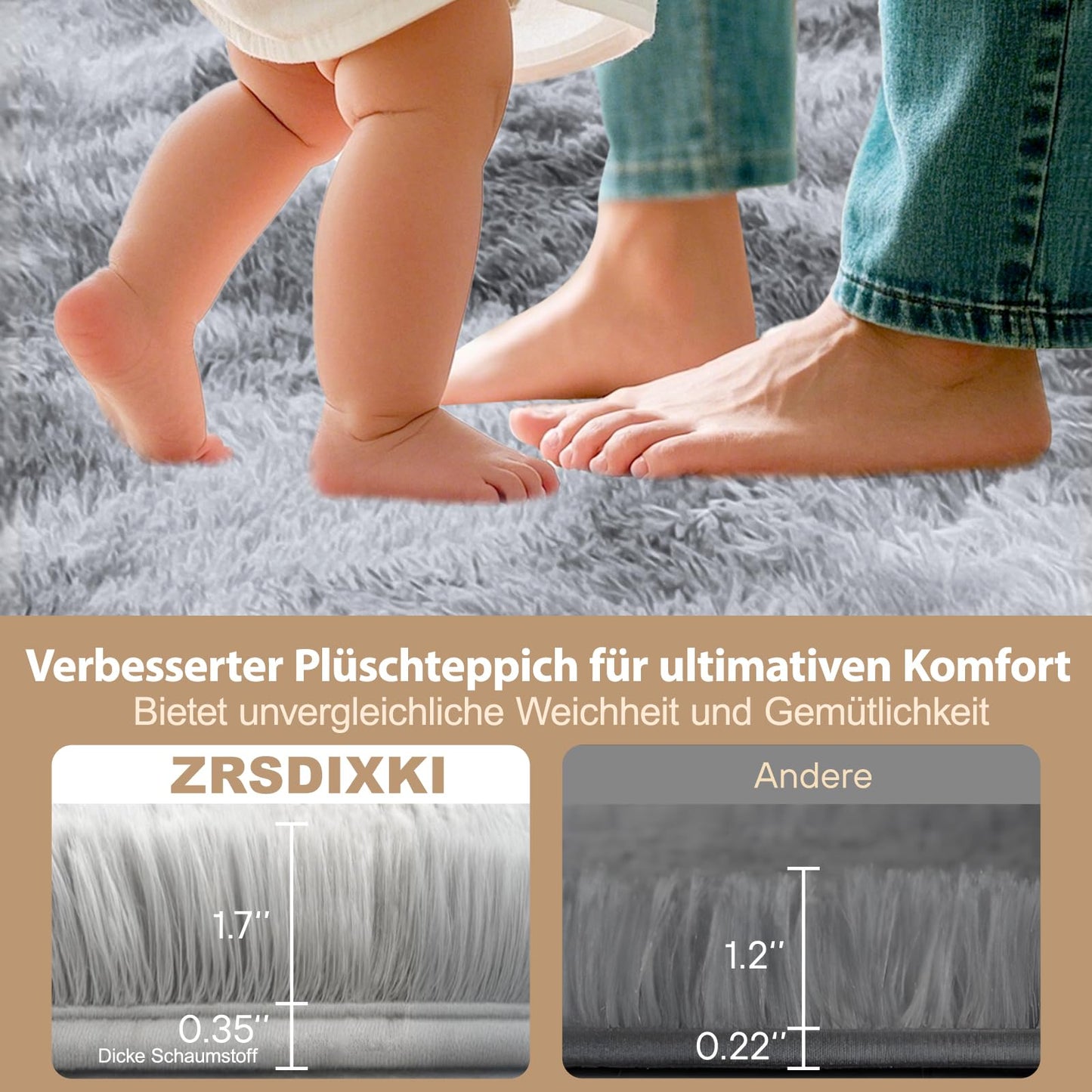 ZRSDIXKI Living Room Rugs 160 x 230 cm, Extra Large Shaggy Soft Rug, Fluffy Area Carpet, Modern Tie-dye Carpet, Washable Rugs for Home Decor, Bedroom, Dorm, Kids Room Lounge Office, Dark Grey