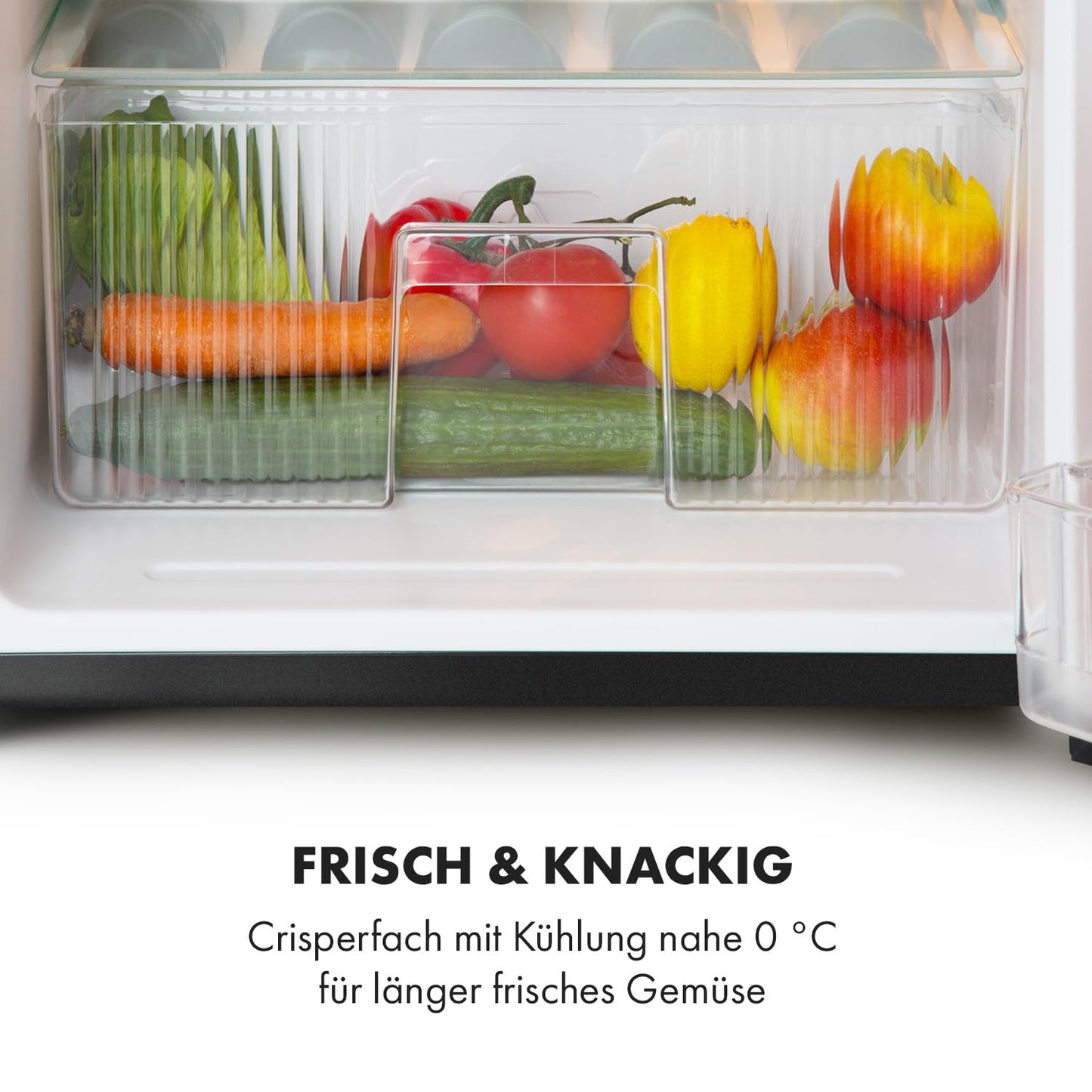 Klarstein Big Daddy Fridge with Freezer, Cool Freezer Combination, Fridge Quiet, LED, 87 Litres: Fridge with 61 L and Freezer 26 L, Black