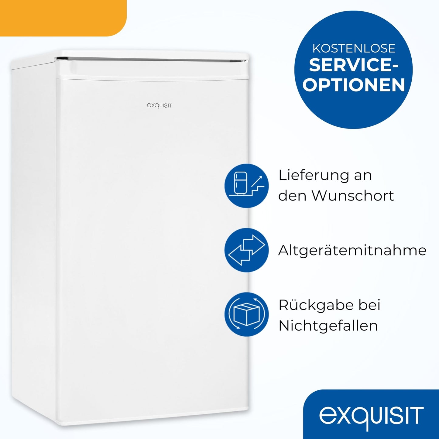 Exquisit KS585-V-091E Full-Room Refrigerator, 75 Litres, Freestanding, Small and Compact, 45 cm Wide, LED Interior Lighting