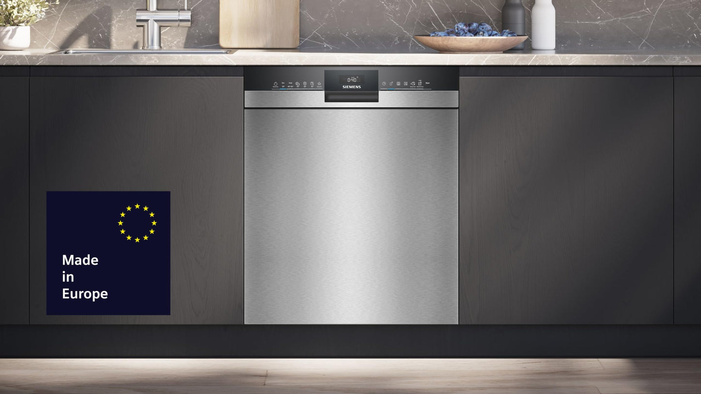 Siemens SN43ES06VE, iQ300 Smart Dishwasher, Undermount Dishwasher, 60 cm, Cutlery Drawer, Automatic Door Opening, Triple rackMatic, Particularly Quiet, intesiveZone, varioSpeed, aquaStop