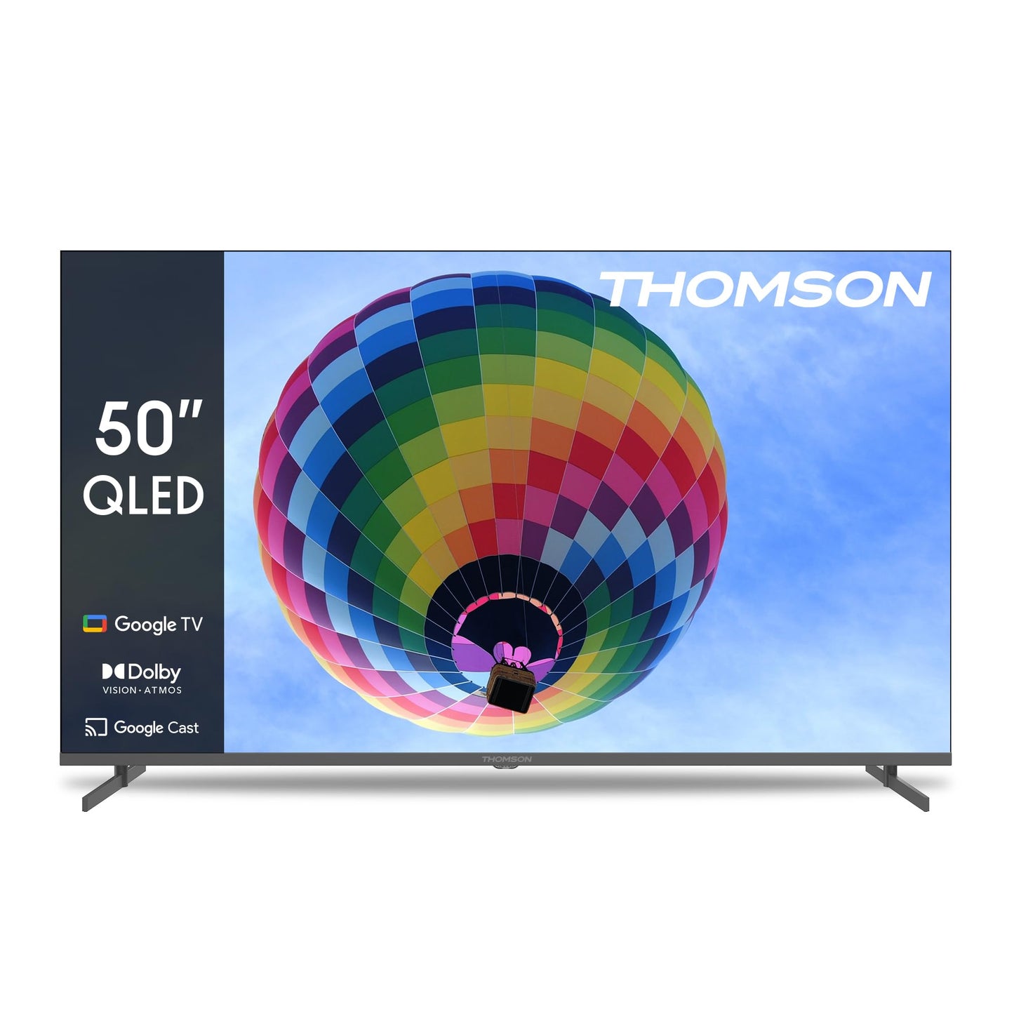 THOMSON 55QG6C14 QLED Plus Google Smart TV, Wi-Fi, Dolby Audio, Built-in Front Speaker, Bluetooth 5.1, Triple Tuner (Cable/Satellite/Antenna), HDMI, CI+, A+ Panel