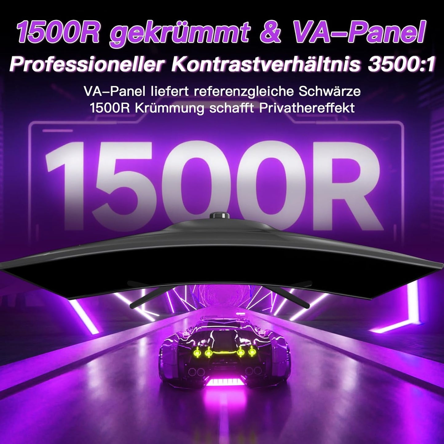 Amzfast 32 Zoll Curved Gaming Monitor (240Hz, 1920x1080, 1ms MPRT, 1500R), Adaptive-Sync, 90% DCI-P3, 120% sRGB, 300cd/m², HDMI 2.0 & DisplayPort 1.4 (AMZG32C3F)