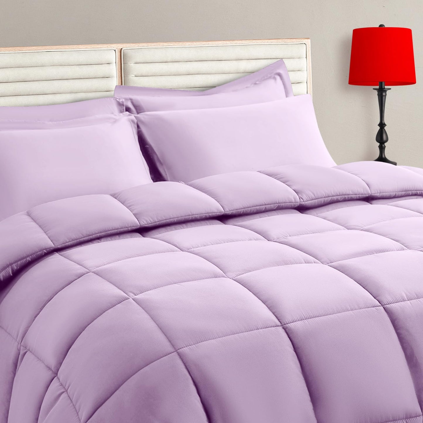 Twin Size Comforter Set - 5 Pieces, Bed in a Bag Bedding Sets with All Season Soft Quilted Warm Fluffy Reversible Comforter,Flat Sheet,Fitted Sheet,1 Pillow Shams,1 Pillowcases,Black