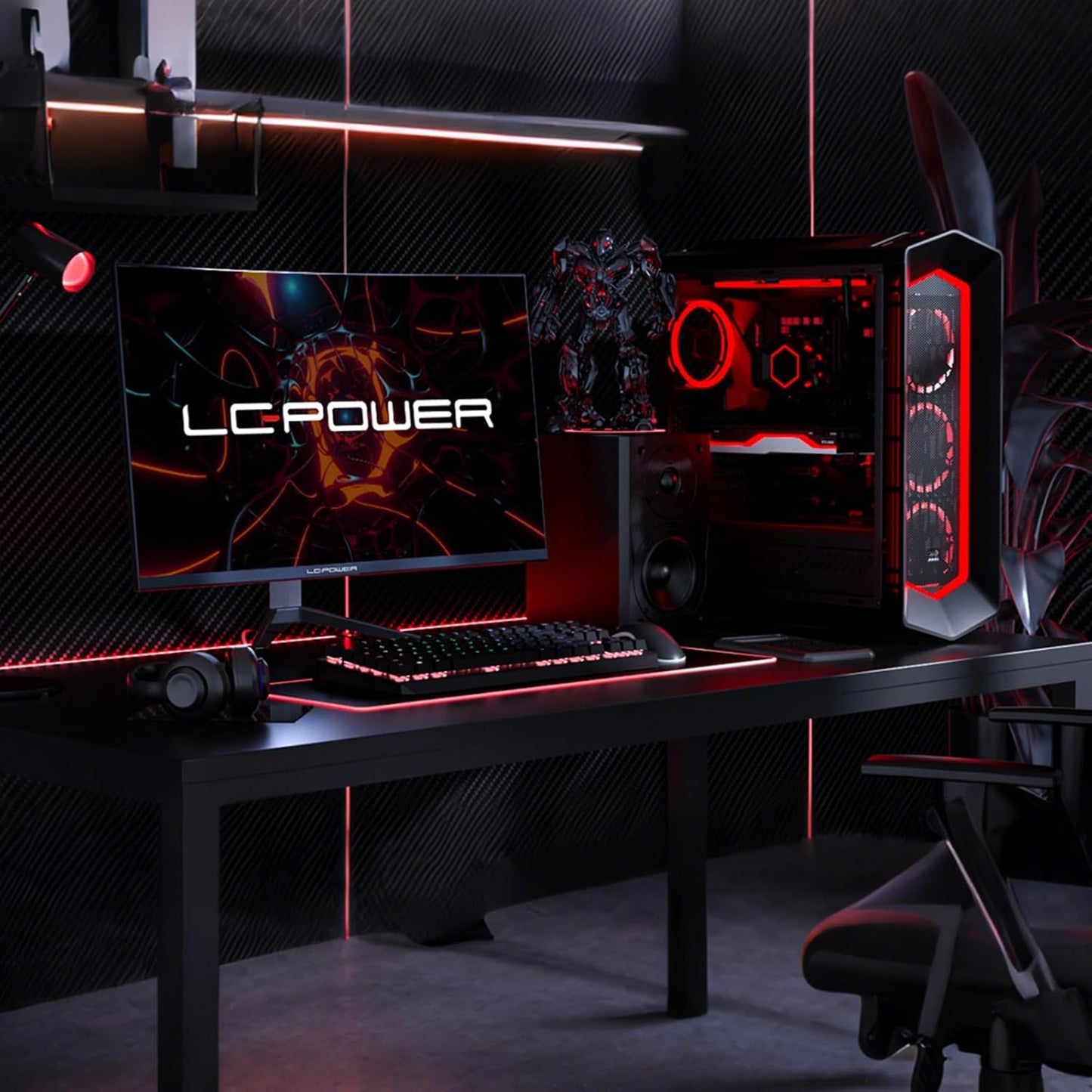 LC-POWER FHD Curved Monitor 32 Zoll, 165 Hz, 1920x1080, 1ms, 1500R und Freesync mit G-Sync-Kompatibilit, HDMI & DP, VESA, LC-M32-FHD-165-C-A