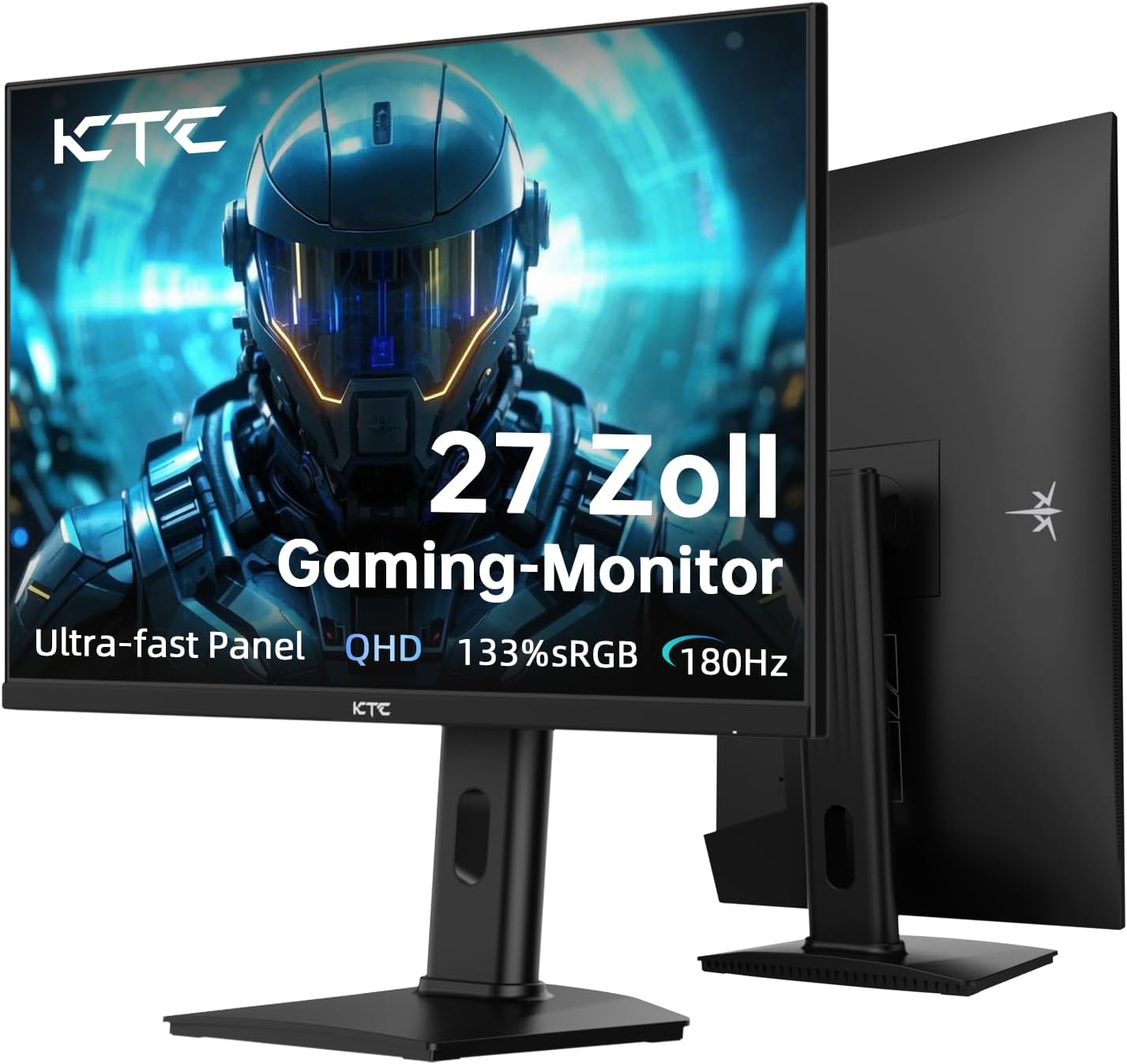 KTC 32 Zoll Monitor Curved 1000R, 2K WQHD (2560x1440p) 240Hz Gaming Monitor, 1ms, Adaptive Sync, 122% sRGB, 4000:1 Kontrast, 2 x DP 1.4 (240Hz), 2 x HDMI 2.0 (144Hz), Unterstützung von Tilt und VESA