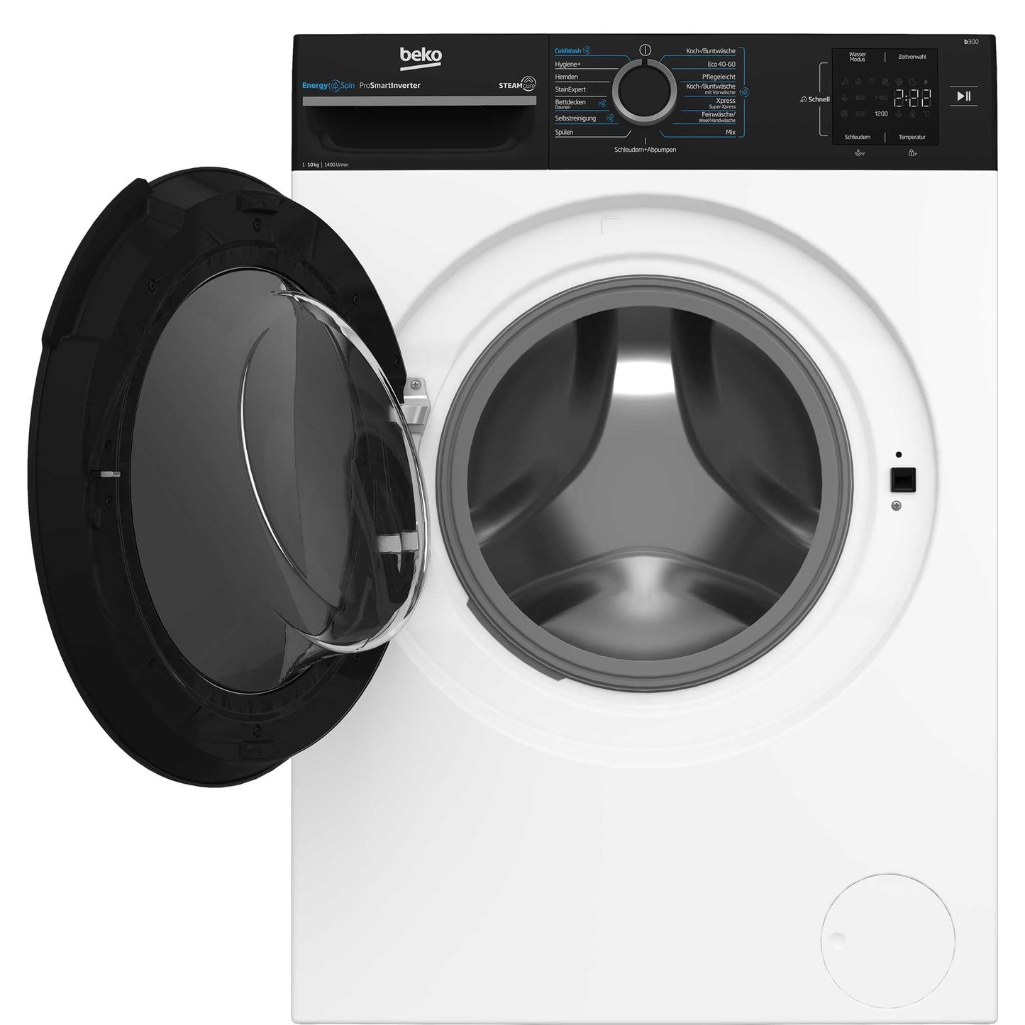 Beko BM3WFU3741R Waschvollautomat, Waschmaschine, 7 kg, EnergySpin, Schleuderwahl 1400 U/min, SteamCure Dampffunktion, allergikergeeignet, AquaWave Schontrommel, Weiß