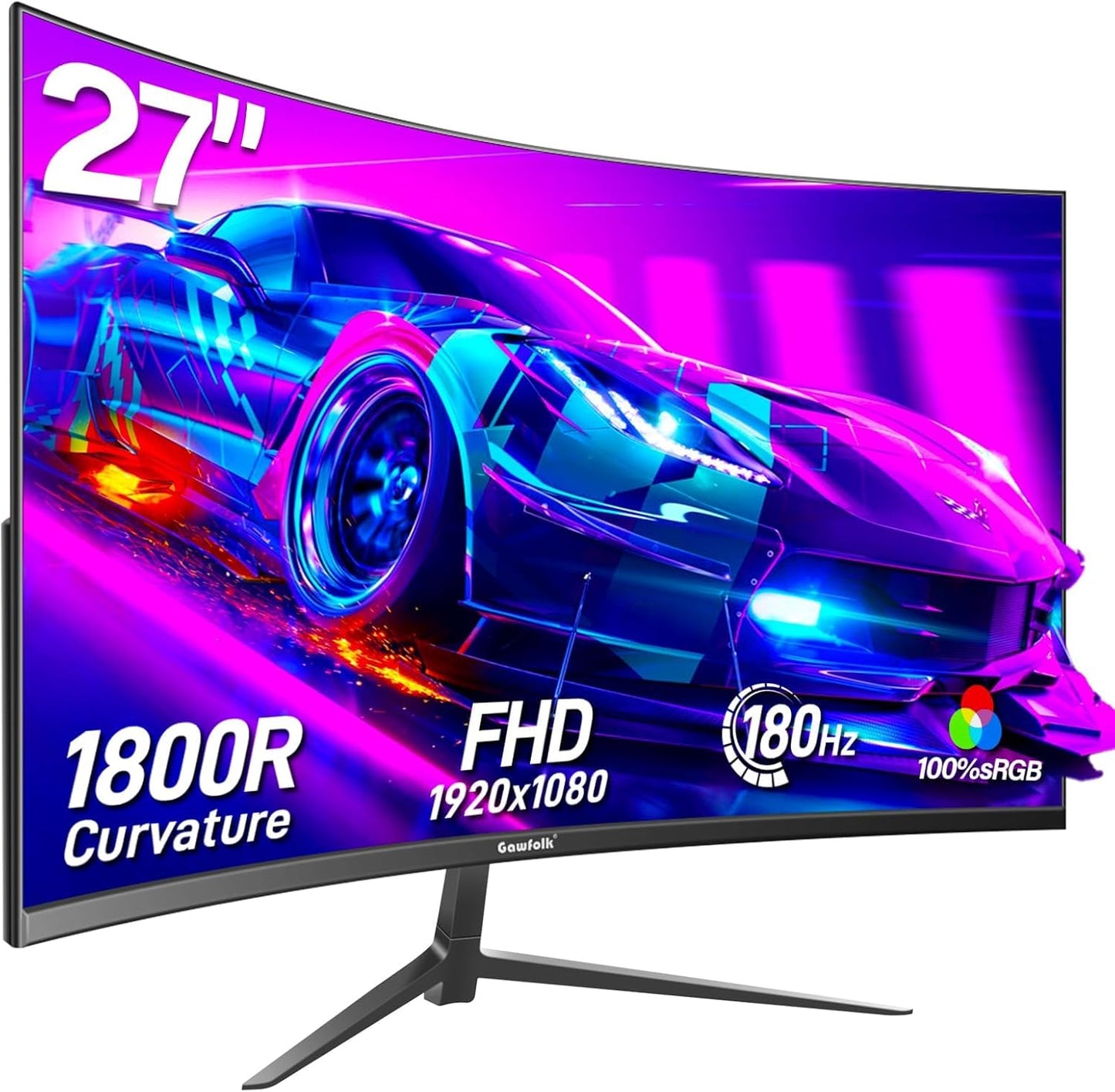 Gawfolk PC Monitor 32 Zoll UHD 4K 60Hz, Ultraklar (3840×2160p) Computer Bildschirm mit FreeSync, HDMI, DisplayPort, 178° Betrachtungswinkel, Unterstützt VESA100*100mm