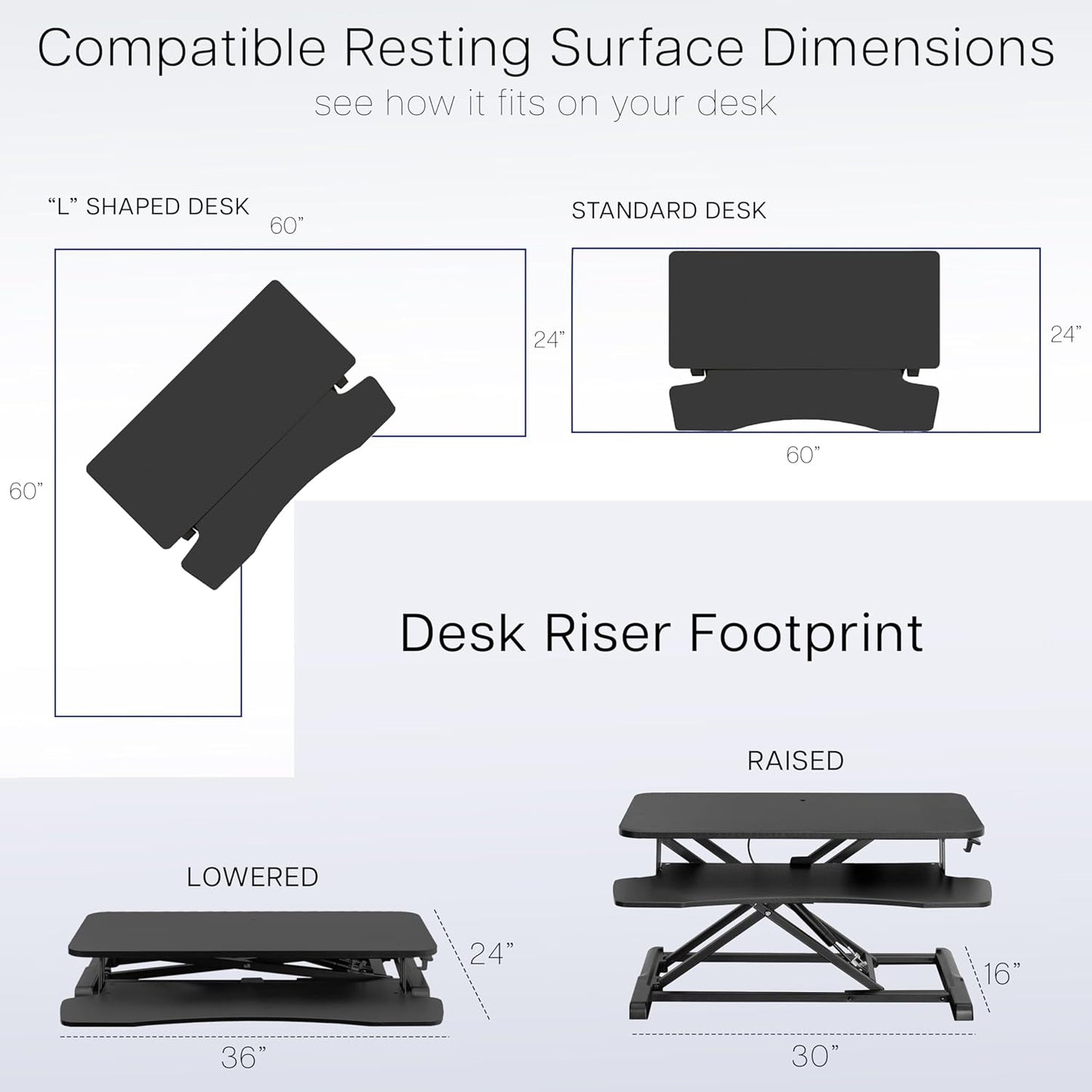 VIVO 32” Stehpult-Konverter mit höhenverstellbarem Aufsatz, Steh-Sitz-Arbeitsplatz für zwei Monitore und Laptop, mit breiter Tastaturablage, Schwarz, DESK-V000K
