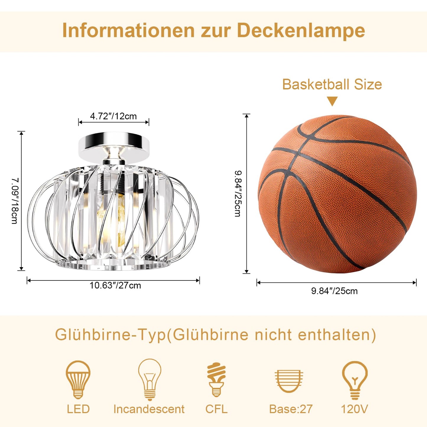 FRIDEKO HOME Modern Kronleuchter Kristall Deckenleuchte Gold,Kleine Kristall Deckenlampe E27 Fassung für Wohnzimmer Schlafzimmer Küche Flur,Ø23cm