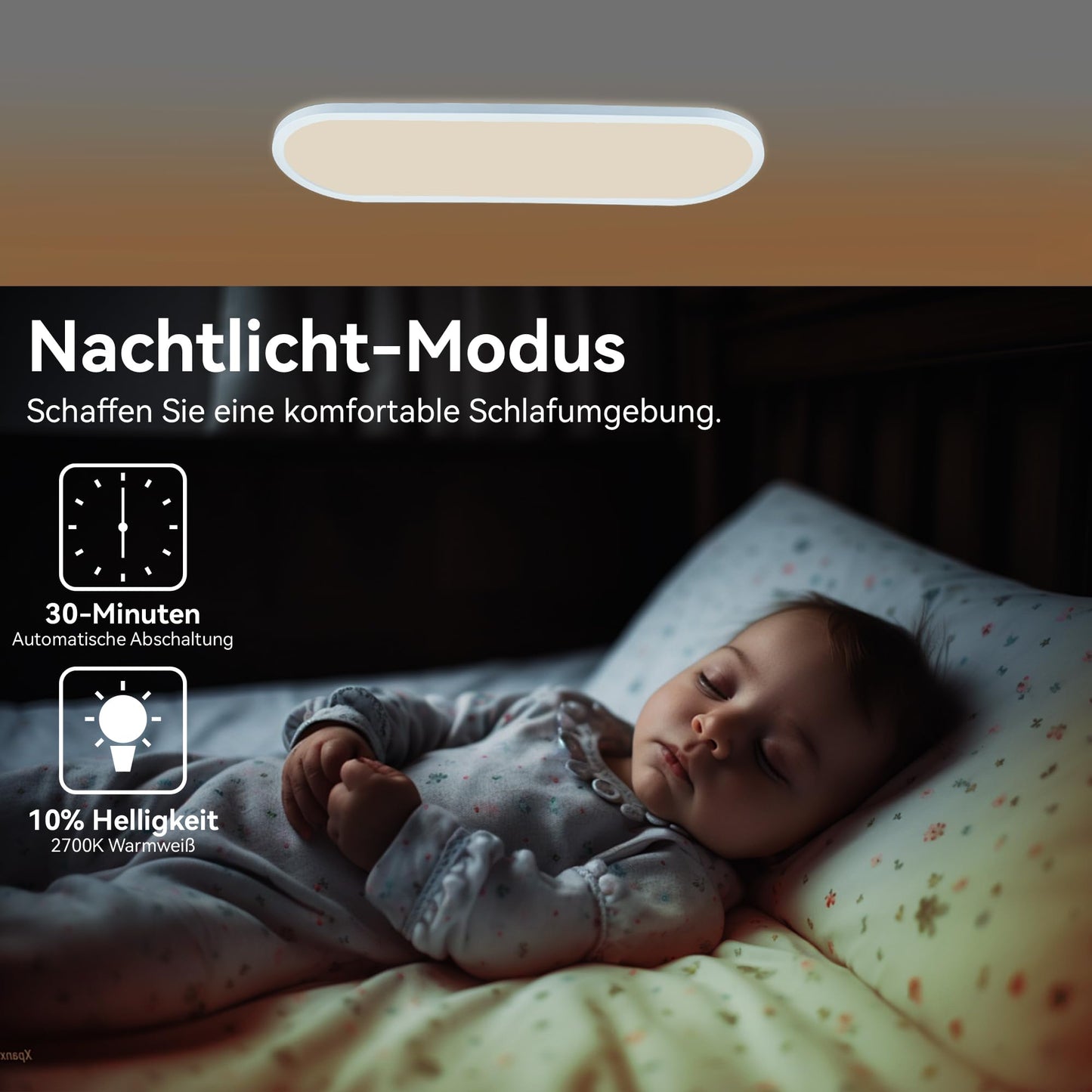 ONDTA LED Deckenleuchte dimmbar 22W, 58x20cm 2700K-6500K 2800LM, Deckenlampe mit Fernbedienung, IP44 Badezimmer lampe LED Panel für Küche Wohnzimmer Schlafzimmer Badezimmer Büro, Rechteckig