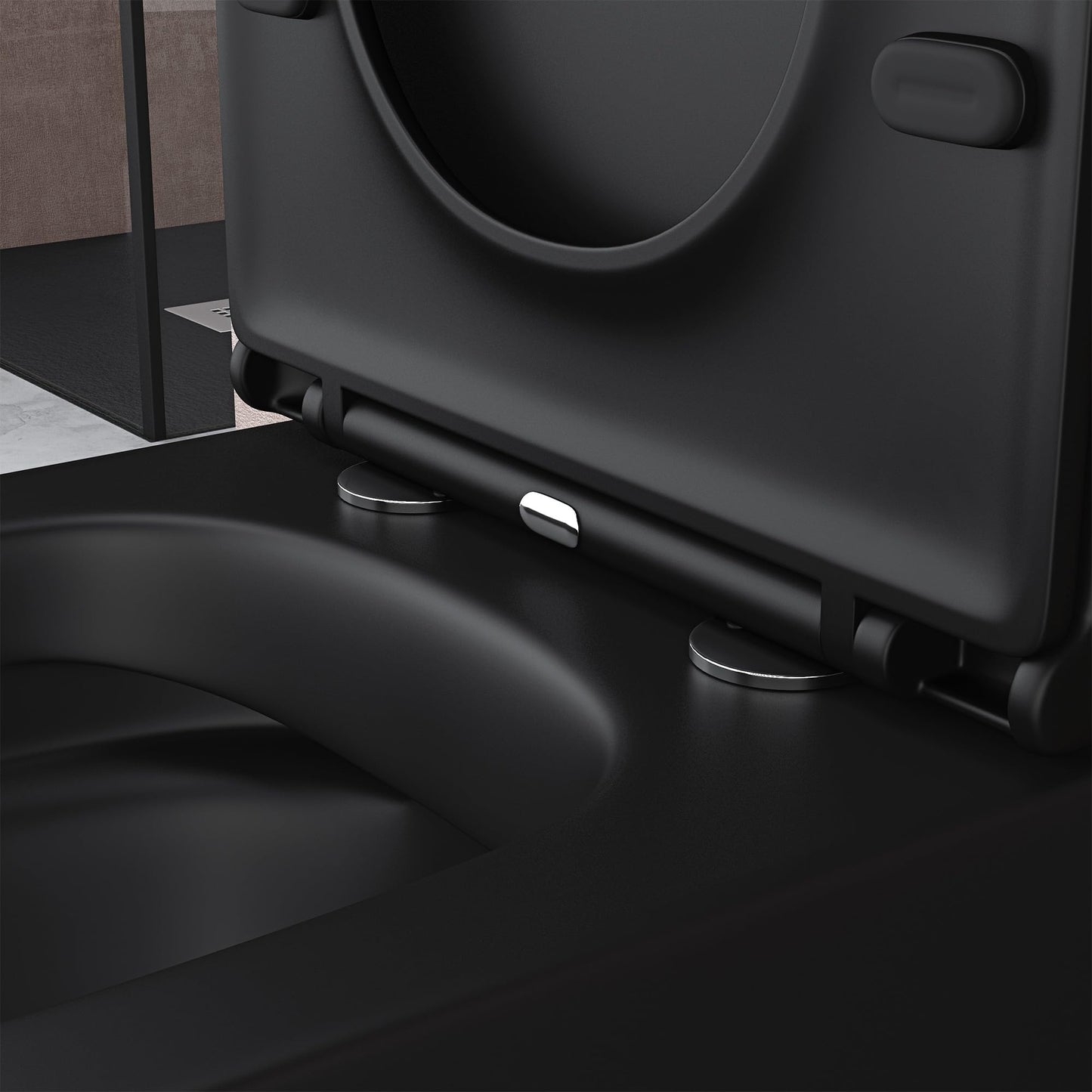doporro Stand-WC mit Spülkasten komplett S112T schwarz matt inkl. Softclose Absenkautomatik 36x63x82cm Stand-Toilette schwarz matt spülrandlos