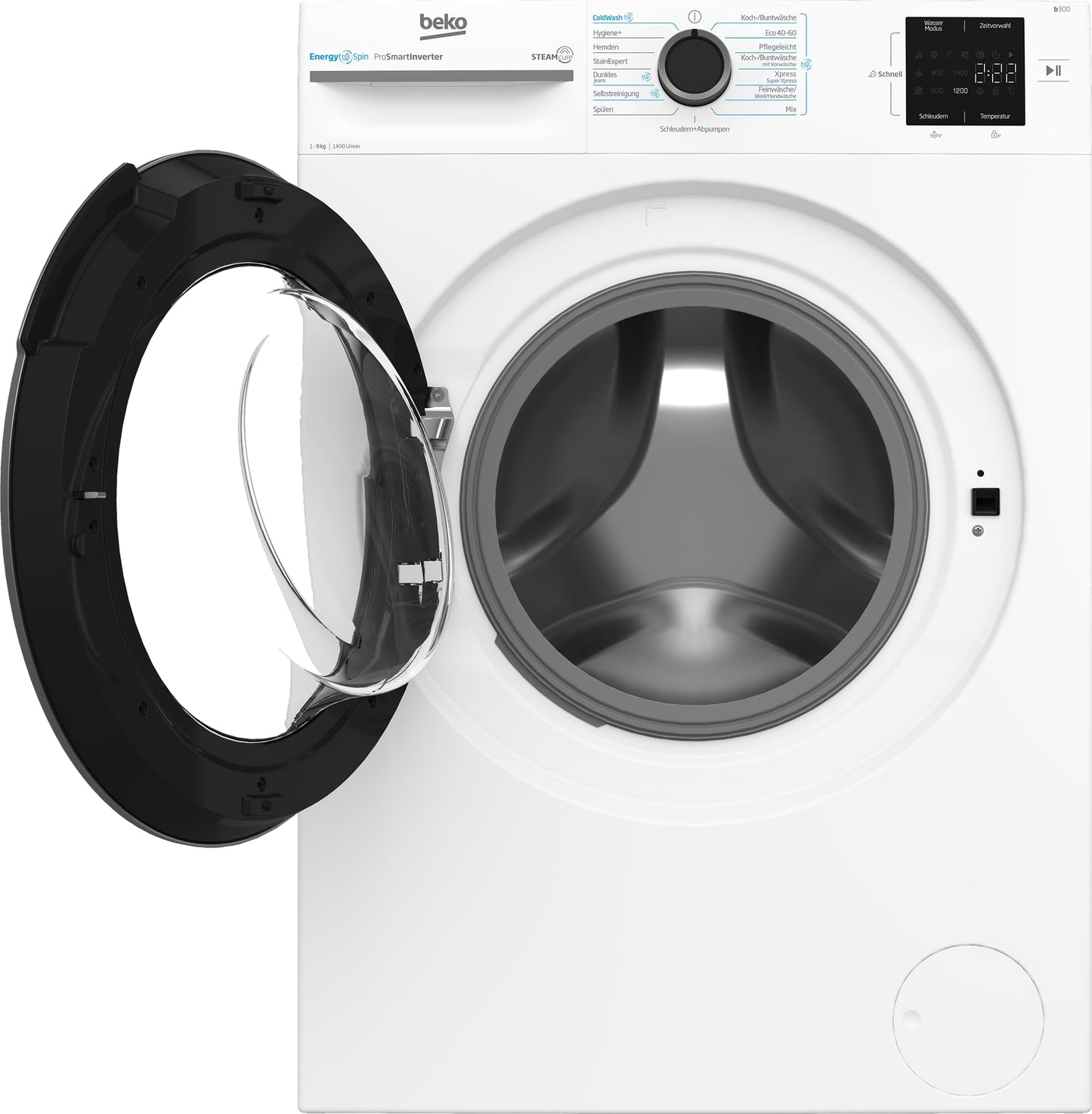 Beko BM3WFU3741R Waschvollautomat, Waschmaschine, 7 kg, EnergySpin, Schleuderwahl 1400 U/min, SteamCure Dampffunktion, allergikergeeignet, AquaWave Schontrommel, Weiß