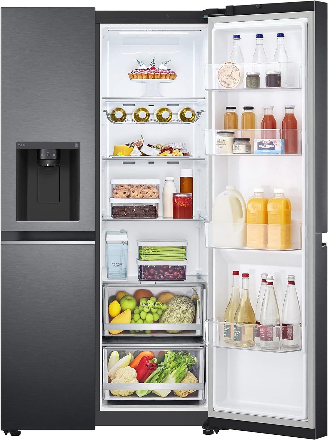 LG GSLC40PYPE Side-by-Side Kühlschrank ǀ Smart Inverter Compressor ǀ Eis- und Wasserspenderǀ Total No Frost Technologie ǀ EEK E ǀ 638 L