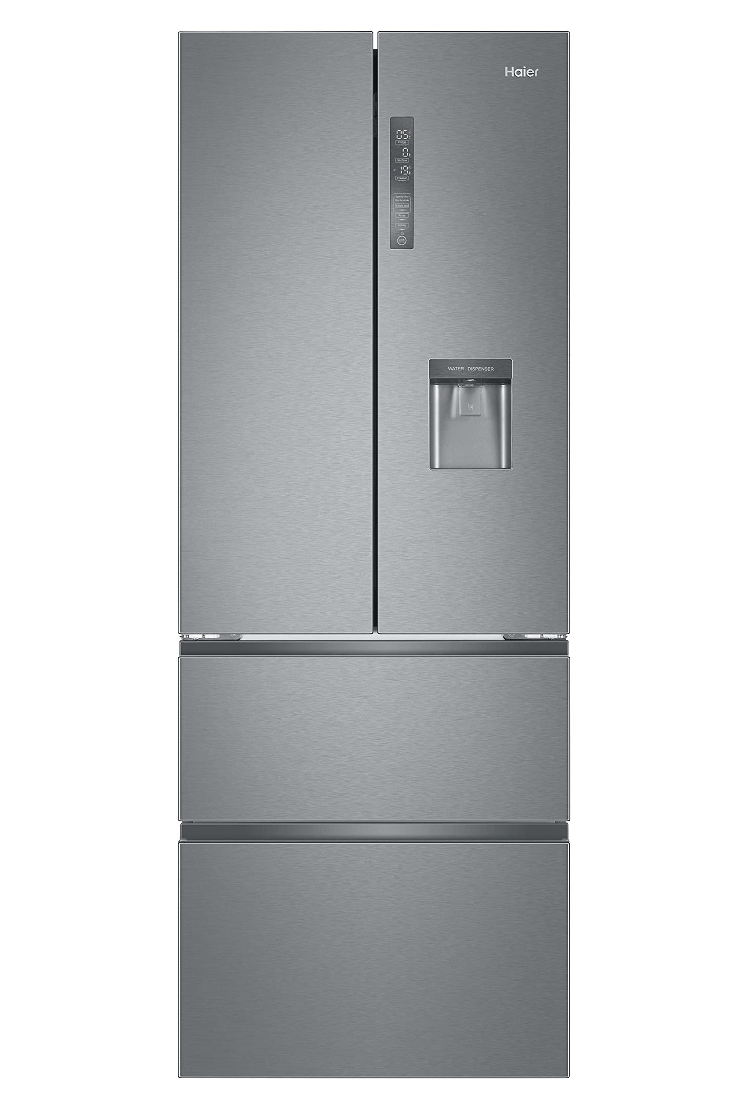 Haier French Door Kühl-Gefrierkombination 70 cm Breite I 402 L French Door Kühlschrank, freistehend I Doppeltür Kühlschrank mit Gefrierfach, No Frost I LED, Touch-Display I FD 70 SERIE 3 HFR3718ENMM