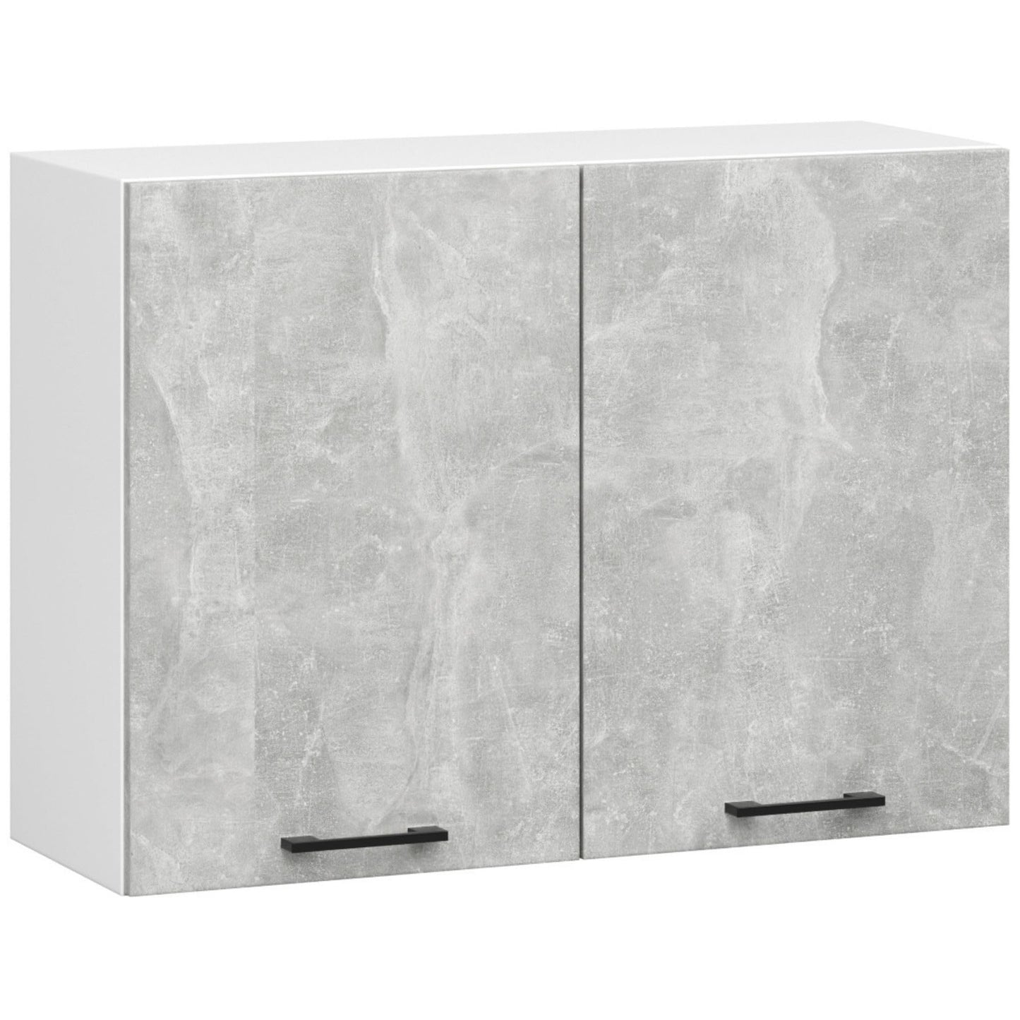 AKORD Küchenmöbel-Set OLIWIA 2.4m Modulares 240 cm 11 Türen 1 Schublade, Küche Komplett, Kitchen Cabinet Set, Küchenschränke, Standschränke, B240xH203xT46 cm, Beton & Beton