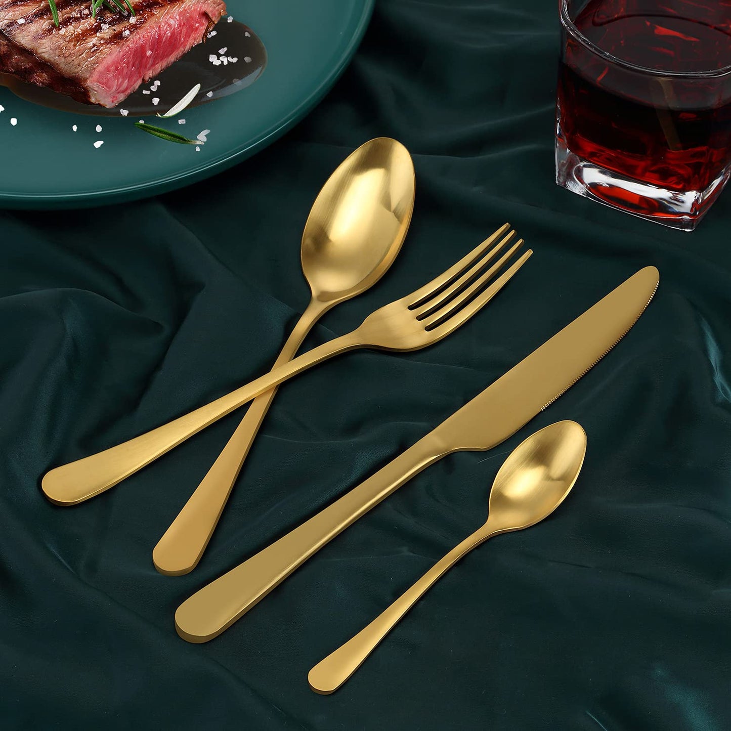 BEWOS Besteckset für 6 Personen, 30-teiliges Besteckset aus Edelstahl, Besteckset aus Silber, inklusive Messer, Gabeln und Löffel, hochglanzpoliert und spülmaschinenfest