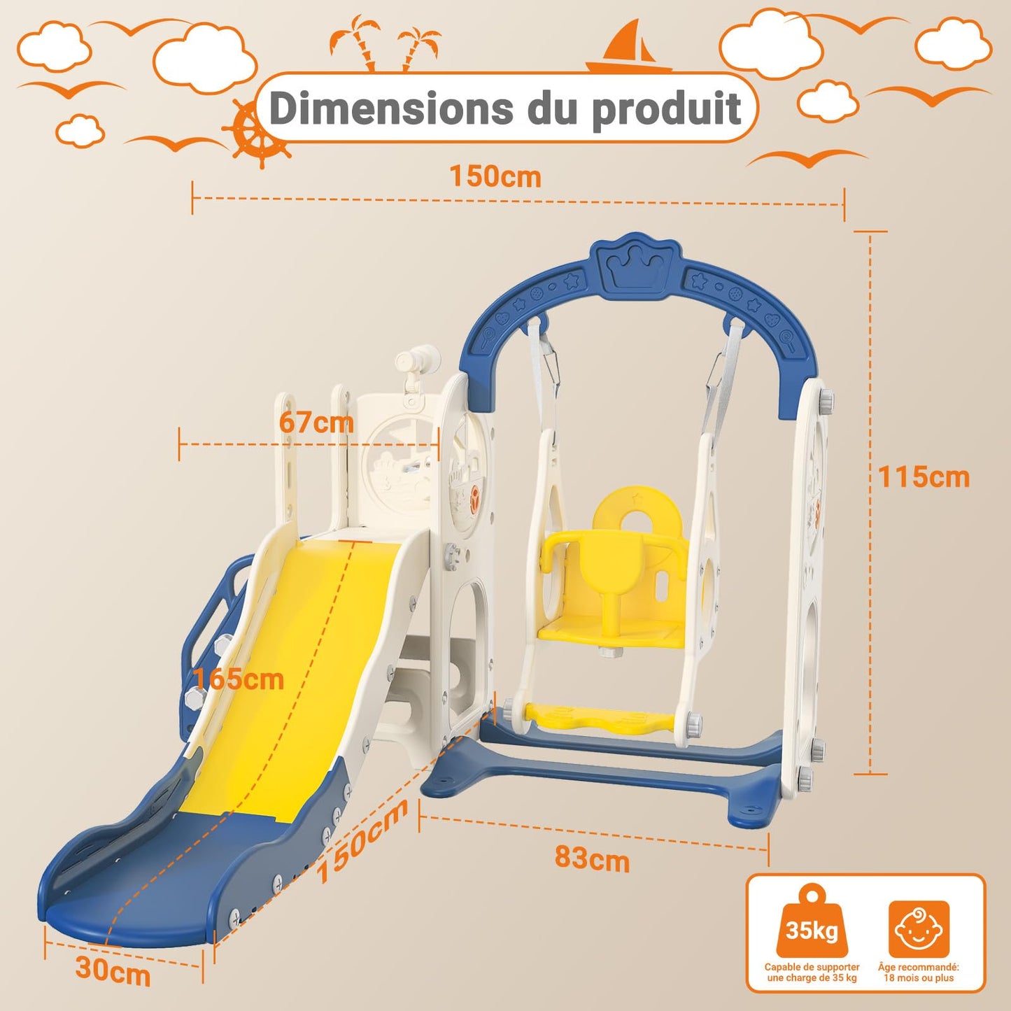 Kinderrutsche, Babyschaukel, 4 in 1, mit Schaukeln, Treppen, Gleiten, Basketballgestellen, Spielplatz für drinnen und draußen, multifunktionale Rutsche (Rosa, Kaninchen)