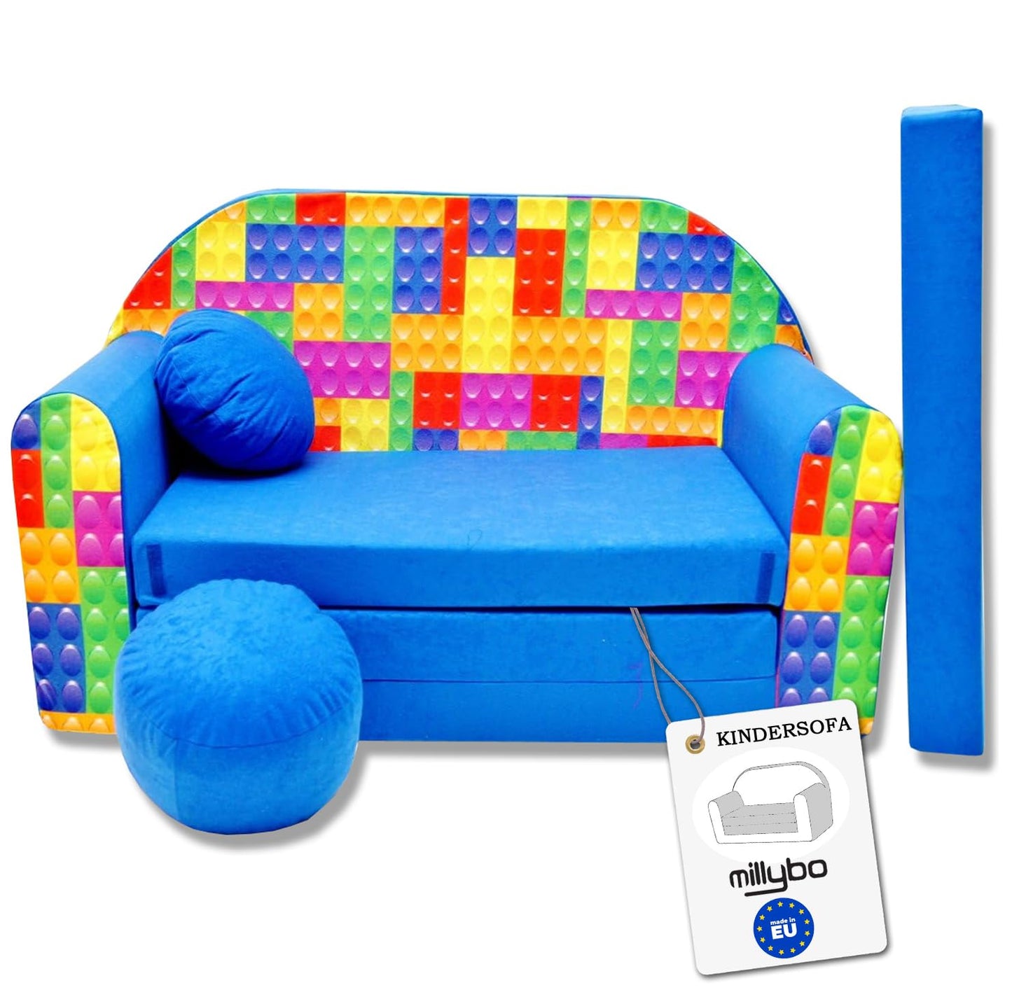 Children's Sofa with Sleep Function Foldable 3-in-1 Children's Sofa Play Sofa with Bed Function Girls Boys Bean Bag Mini Sofa Bed Children's Room Sleeping Chair (A39)