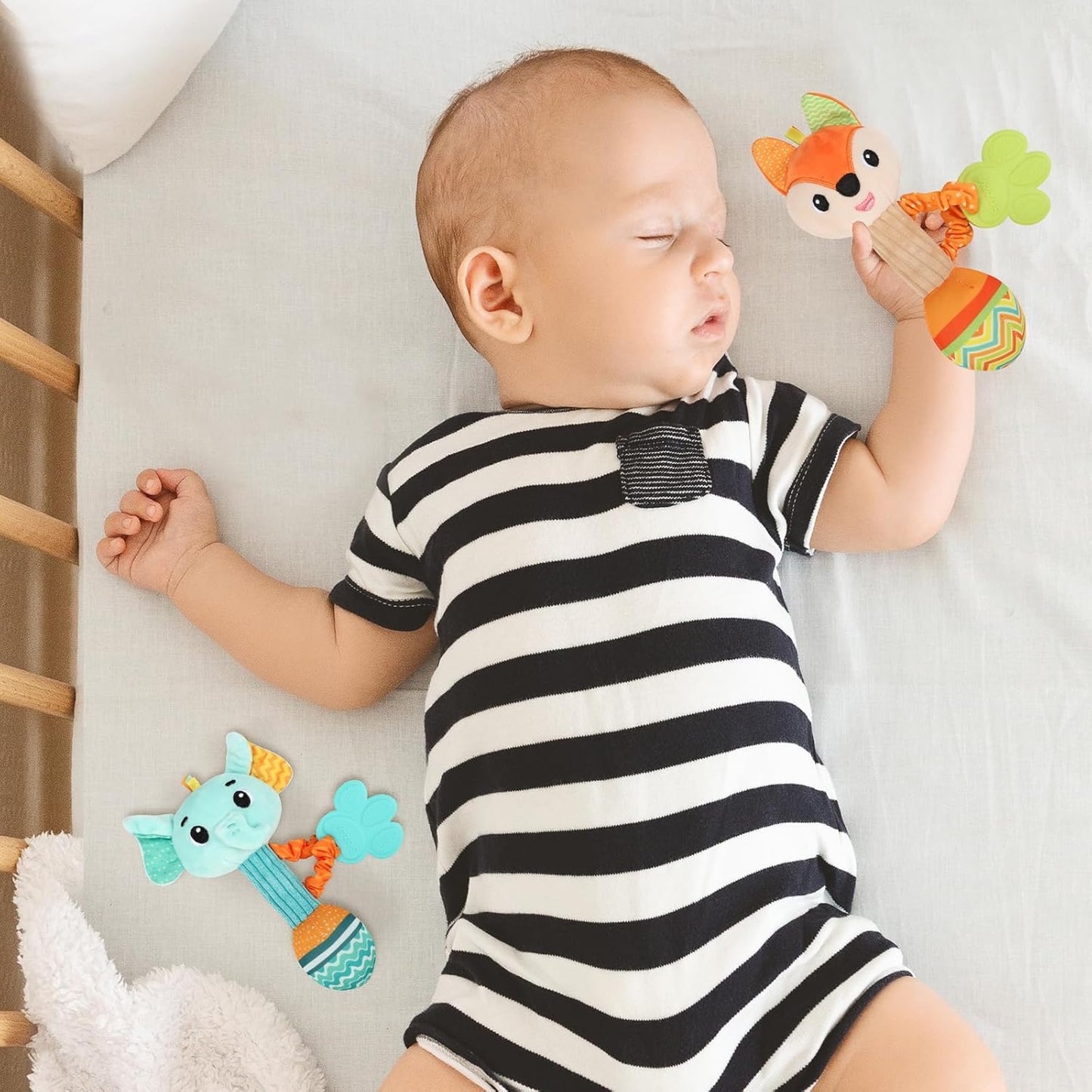 Venditer Pack of 2 Baby Rattle 0-6 Months, Grasping Toy Baby Baby Rattle Baby Toy for Toddlers 0-12 3 6 Months Boys Girls Gift