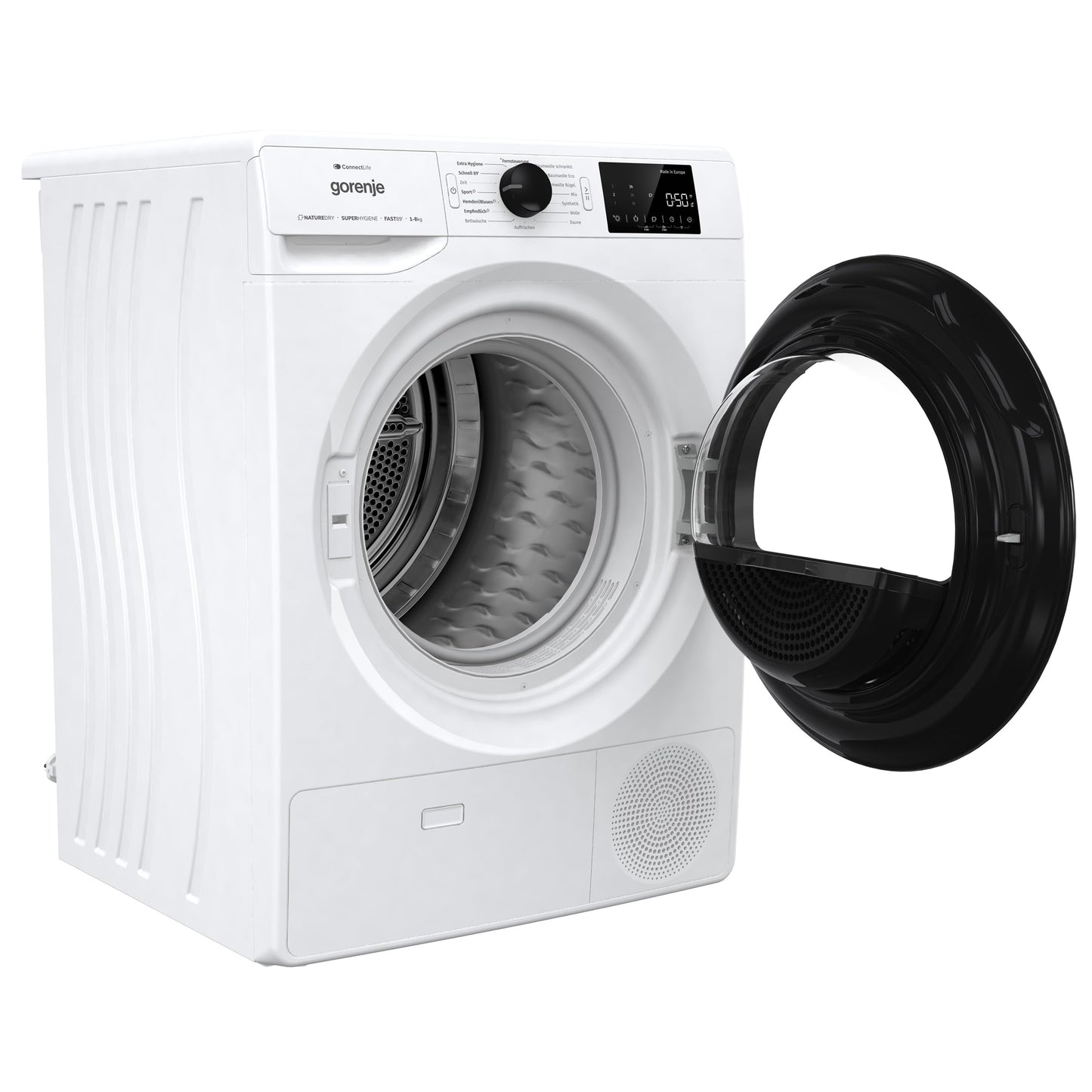 Gorenje DPNE82/GN Trockner/Kondensation mit Wärmepumpe / 8kg / 16 Programme/WIFI/Made in Europe/WaveActive Trommel/TwinAir/Feuchtesensor/Naturedry/LED Display/EEK: A++