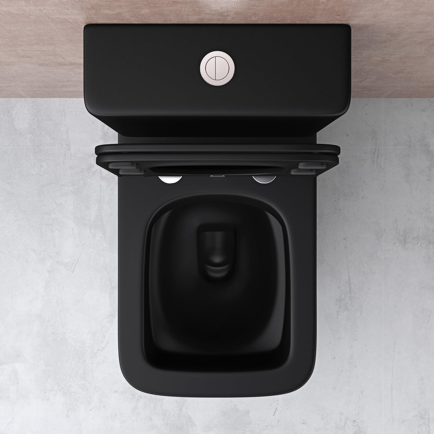 doporro Stand-WC mit Spülkasten komplett S112T schwarz matt inkl. Softclose Absenkautomatik 36x63x82cm Stand-Toilette schwarz matt spülrandlos