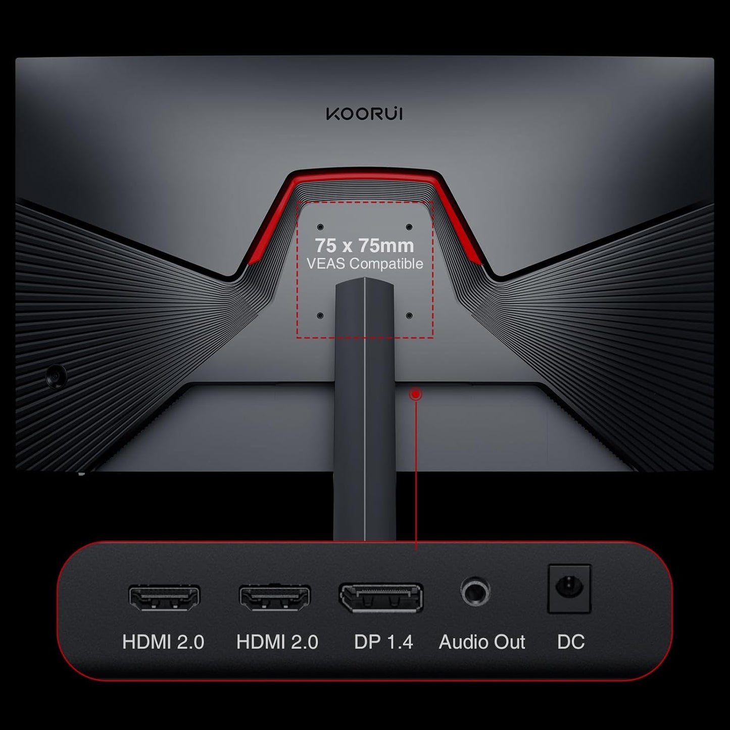 KOORUI Gaming Monitor 27 Zoll, PC Bildschirm 240Hz, FHD, 1ms, Adaptive Sync (1920 x 1080p, DCI-P3 90%, SRGB 100%, HDMI, DisplayPort, VESA 75x75)