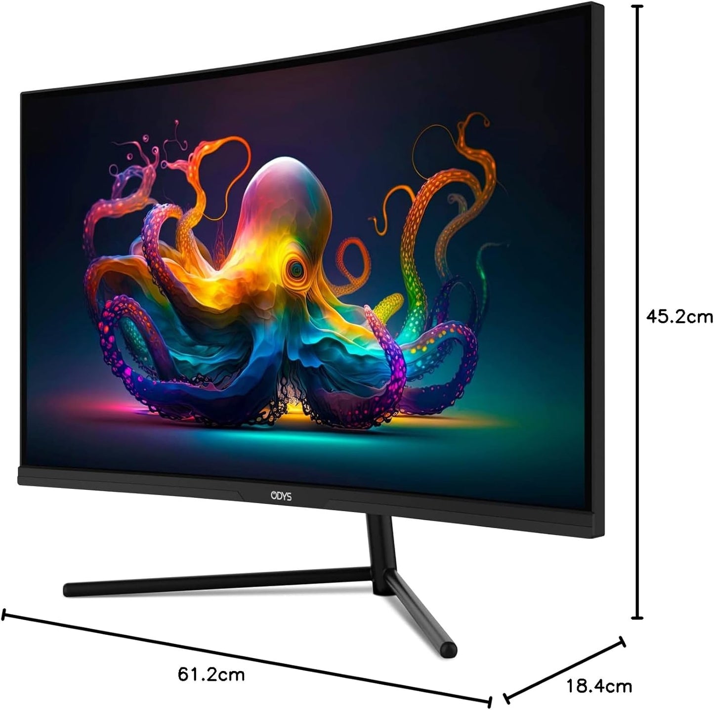ODYS i27-Q-180-27 Inch Gaming Monitor (69 cm Screen, WQHD, 2,560 x 1,440 Pixels, 180 Hz, 1ms Response Time (MPRT), Fast IPS Panel, 120% sRGB, FreeSync, 2x HDMI, 2x Display Port)