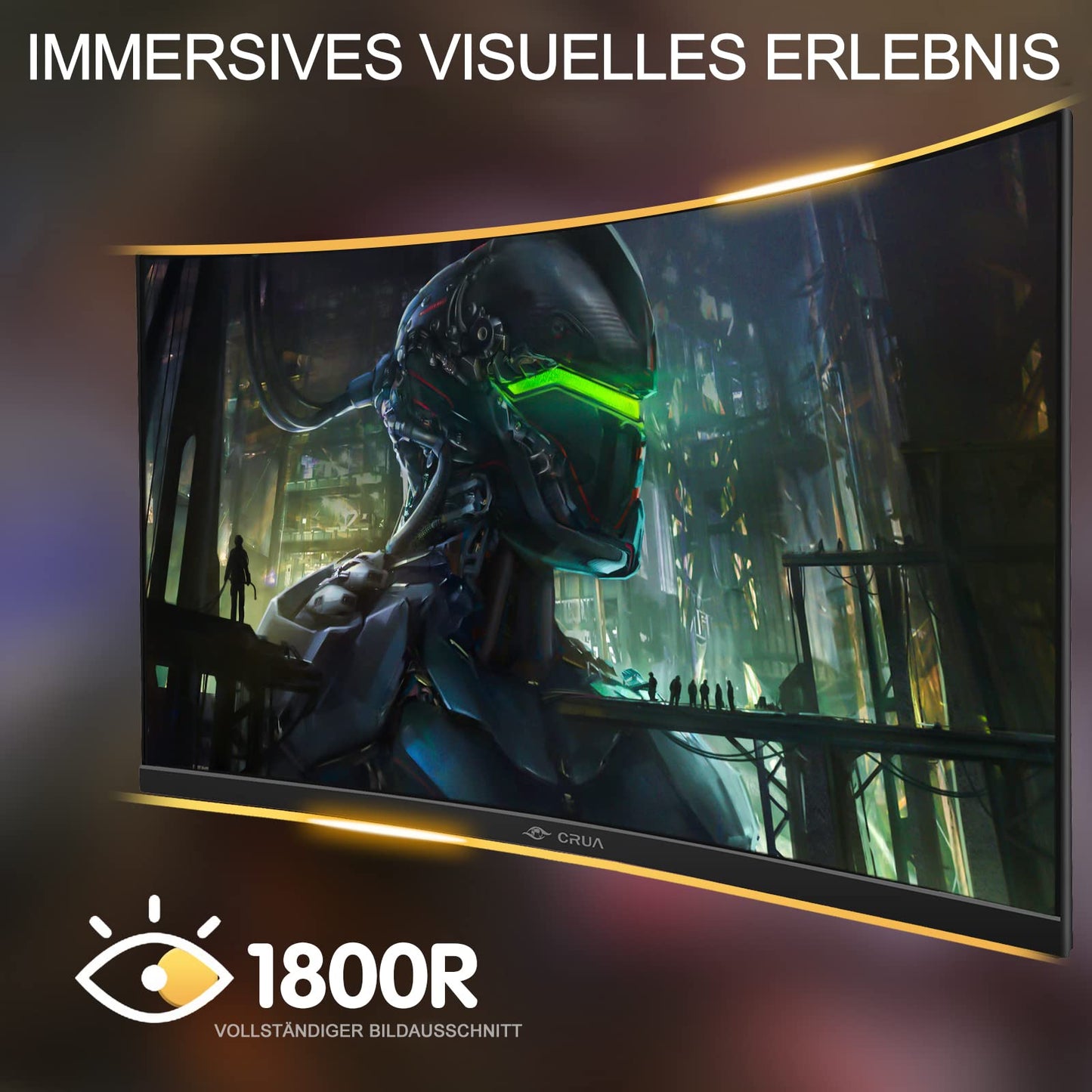 32 Zoll Curved Gaming Monitor, 1K Full HD 1080P (1920x1080), 240Hz, 1ms, 1500R, AdaptiveSync, DCI-P3 90%, SRGB100%, Eye Care