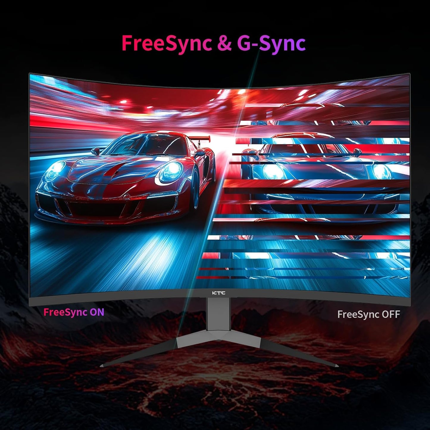 KTC 32 Zoll Monitor Curved 1000R, 2K WQHD (2560x1440p) 240Hz Gaming Monitor, 1ms, Adaptive Sync, 122% sRGB, 4000:1 Kontrast, 2 x DP 1.4 (240Hz), 2 x HDMI 2.0 (144Hz), Unterstützung von Tilt und VESA