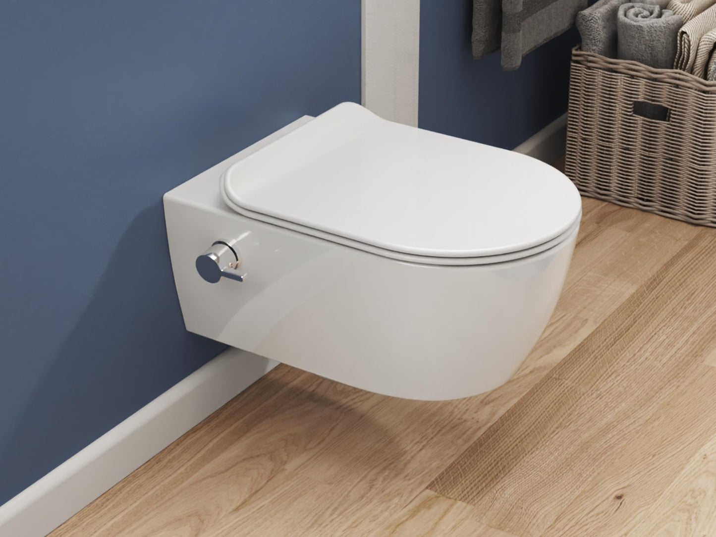 SSWW Taharet Toilet Includes Fitting and Removable Soft-Close Seat, Shower Toilet, Hanging Toilet, Toilet with Bidet Function, Hygienic, Shattaf, Different Versions