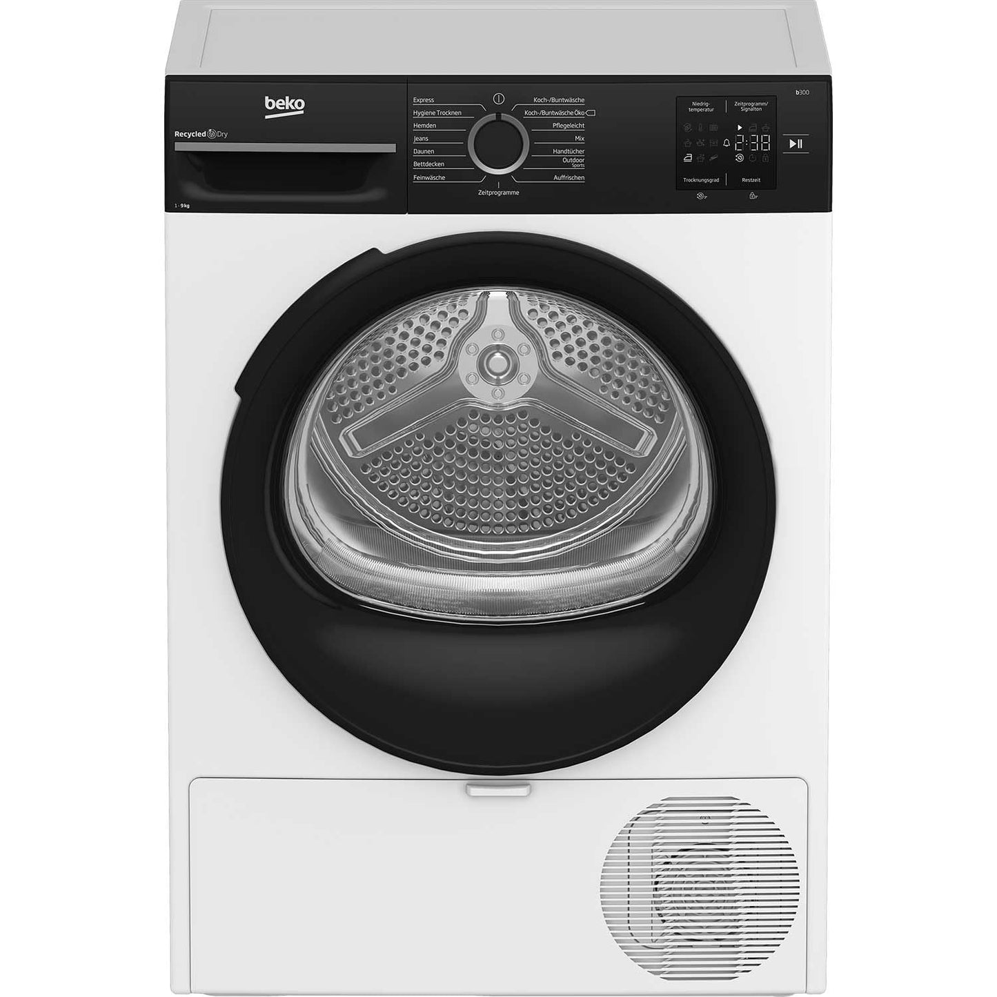 Beko DHC946GX Tumble Dryer with Heat Pump Technology, Stainless Steel Drum, 9 kg, A++, Hygienic Drying & Hygiene Refresh, White