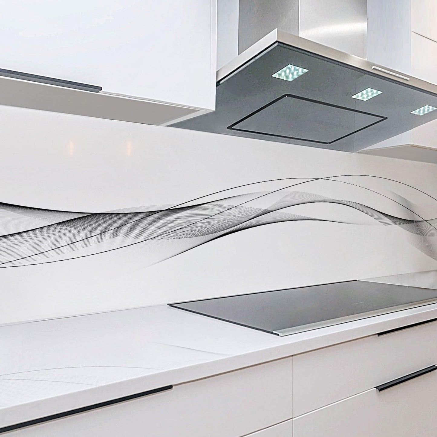 Rodnik Kitchen Splashback, Robust ABS Plastic Monolith Panel in Deluxe Quality, Direct Print, Choice of Motifs (Ice Cubes and Cherries)