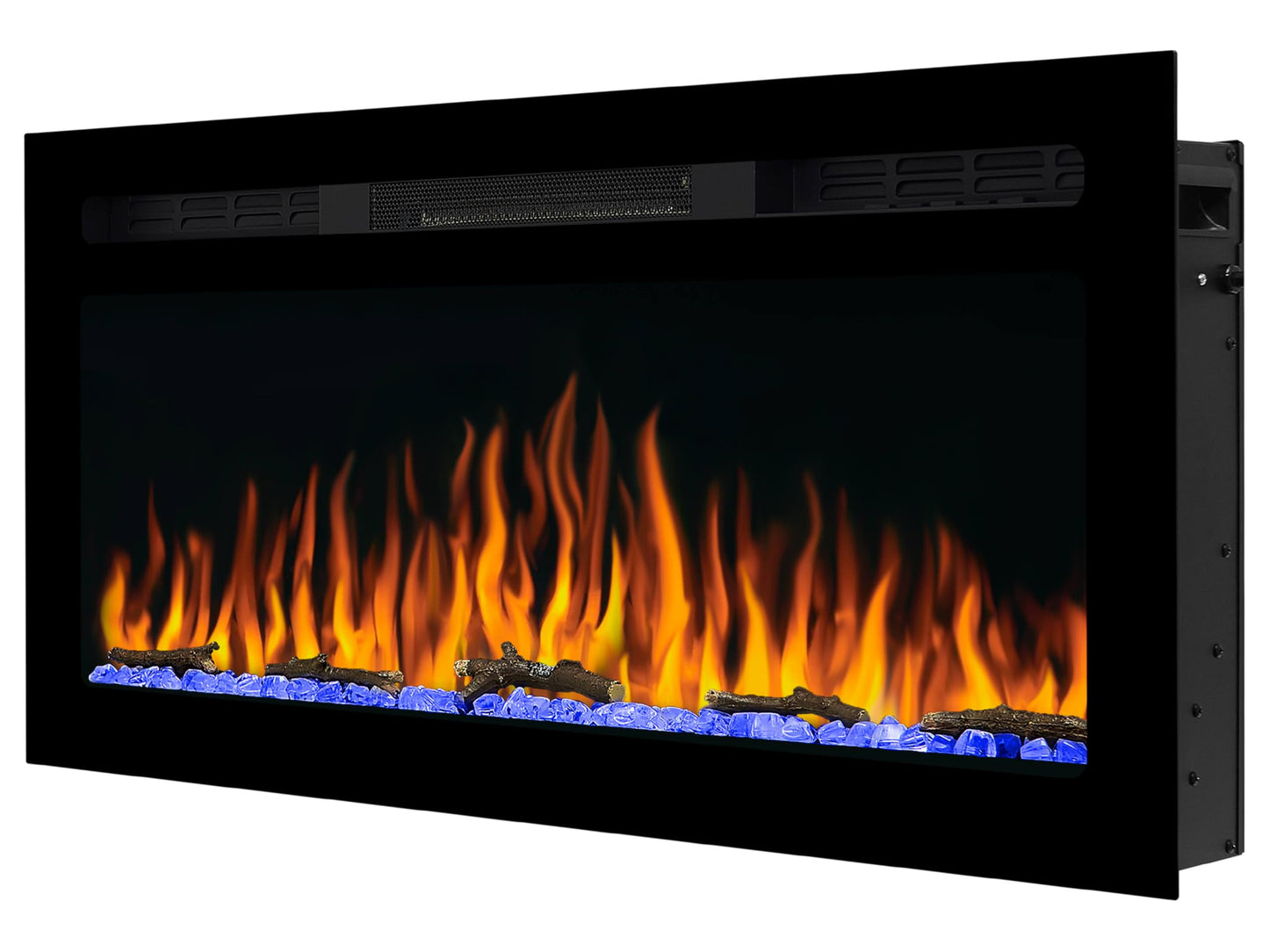 ArtiFlame Elektrokamin AF27WR Multicolor, Elektrischer Einbaukamin mit Heizung 900/1800 W, realistischer 3D-Flammeneffekt, LED-Beleuchtung, Fernbedienung, Timer, Thermostat, Knistereffekt, Schwarz